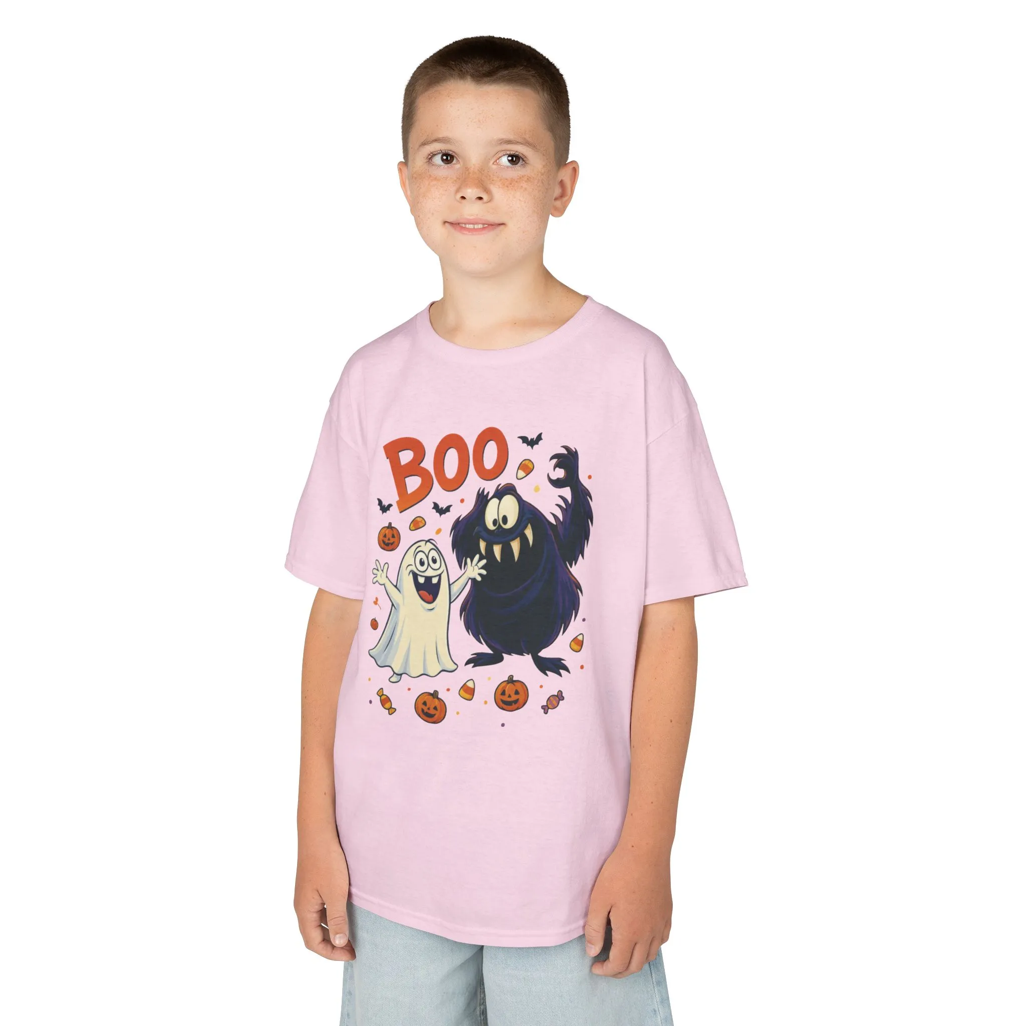 Kids Halloween T-Shirt BOO! Cute Ghost Monster Shirt, Funny Spooky Graphic Tee for Boys Girls, Halloween Costume Gift - Image 21