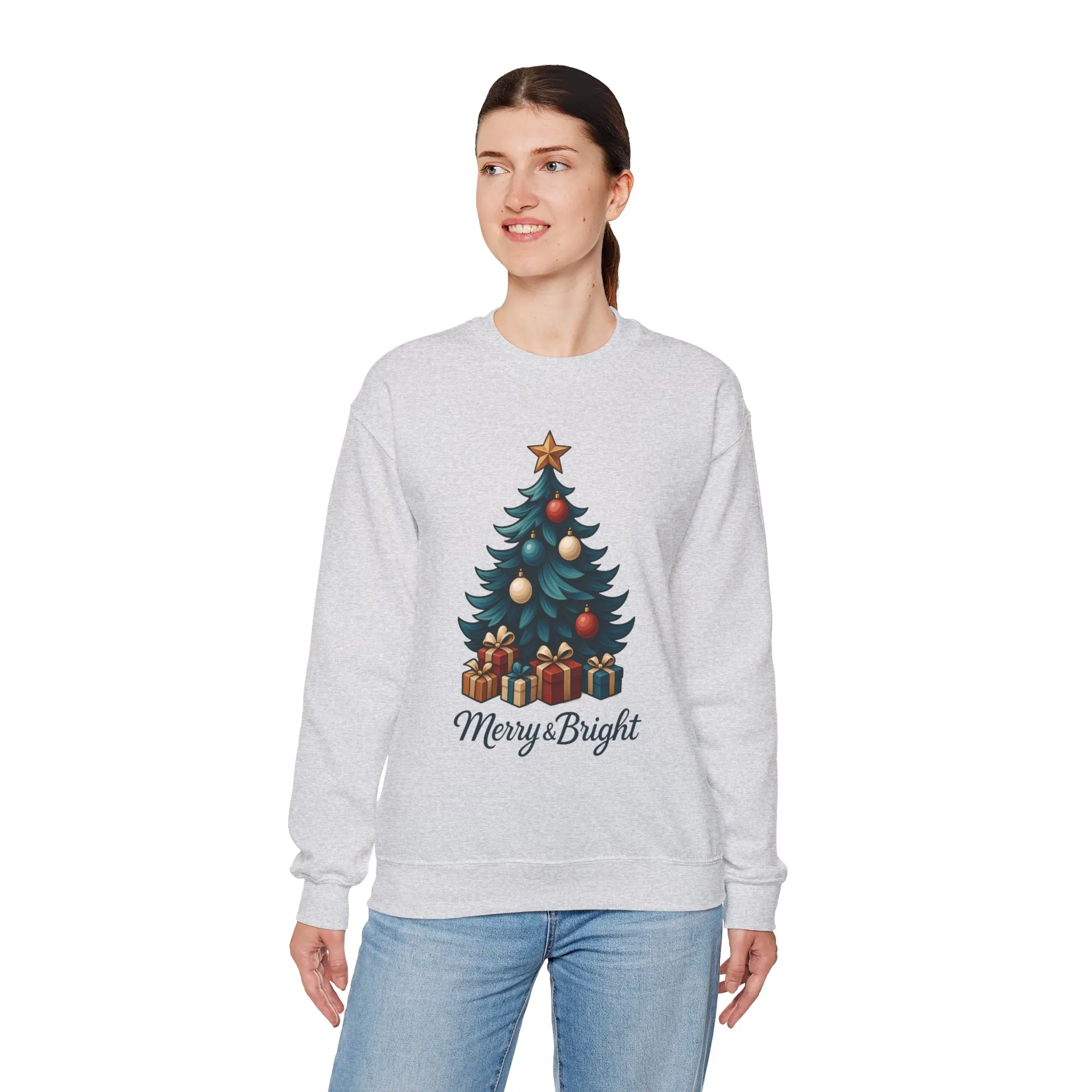 Merry & Bright Christmas Sweatshirt, Cozy Holiday Pullover - Image 8