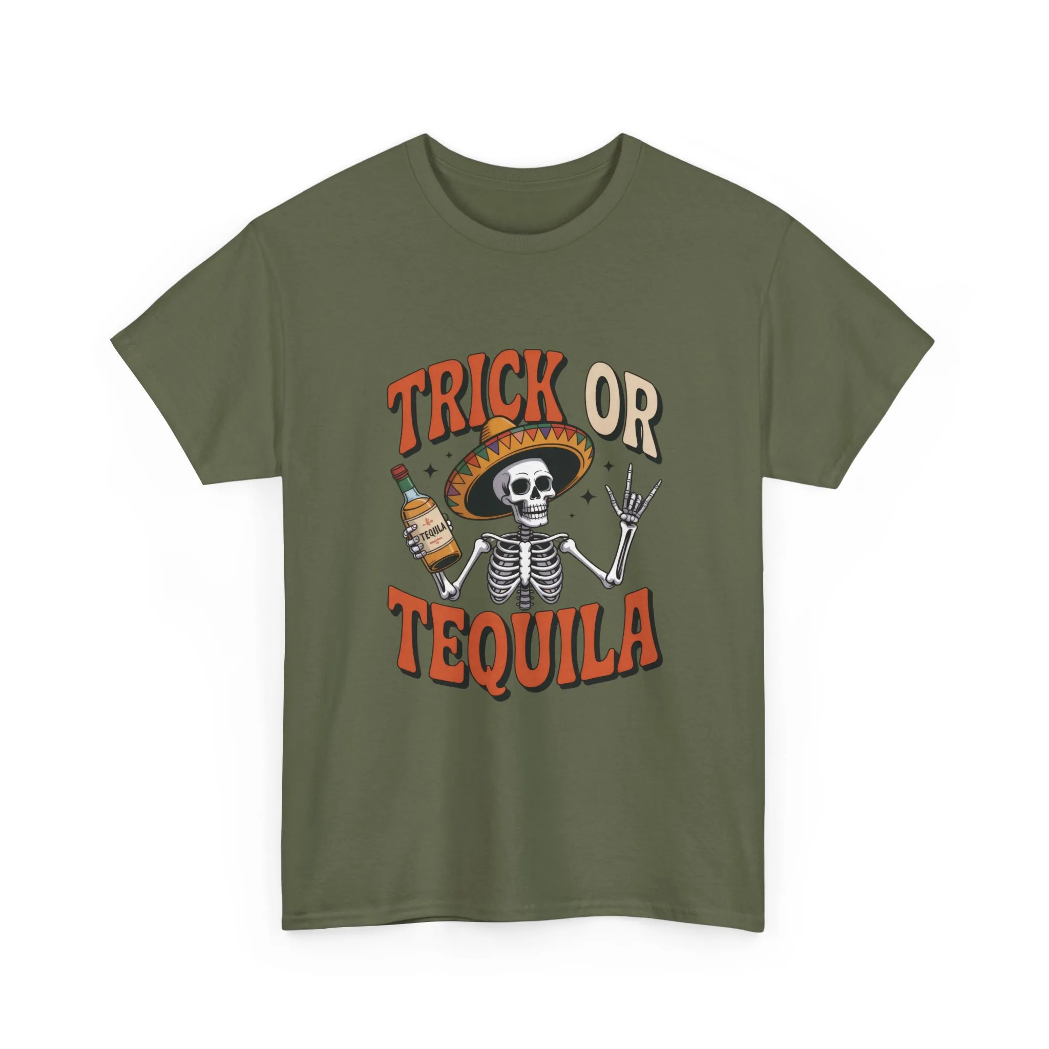 Trick or Tequila Skeleton Men's T-Shirt , Funny Halloween Drinking Party Tee for Men - Image 7