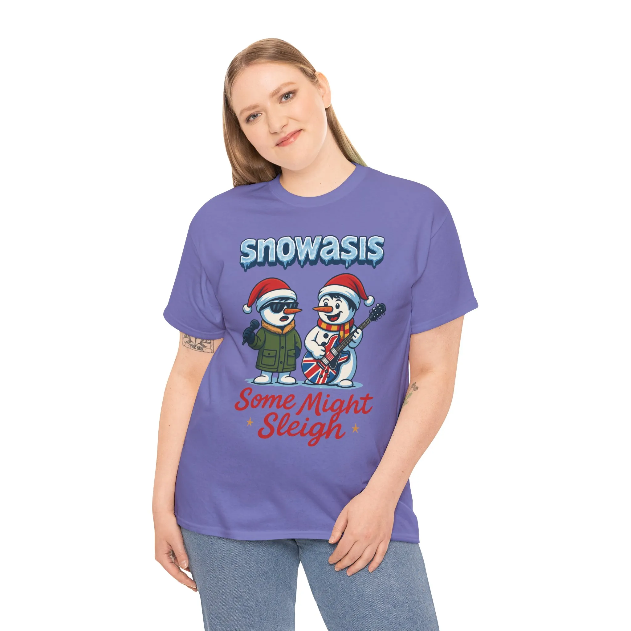 Funny Snowasis Women's Christmas T-Shirt, Retro Music Holiday Tee - Image 24