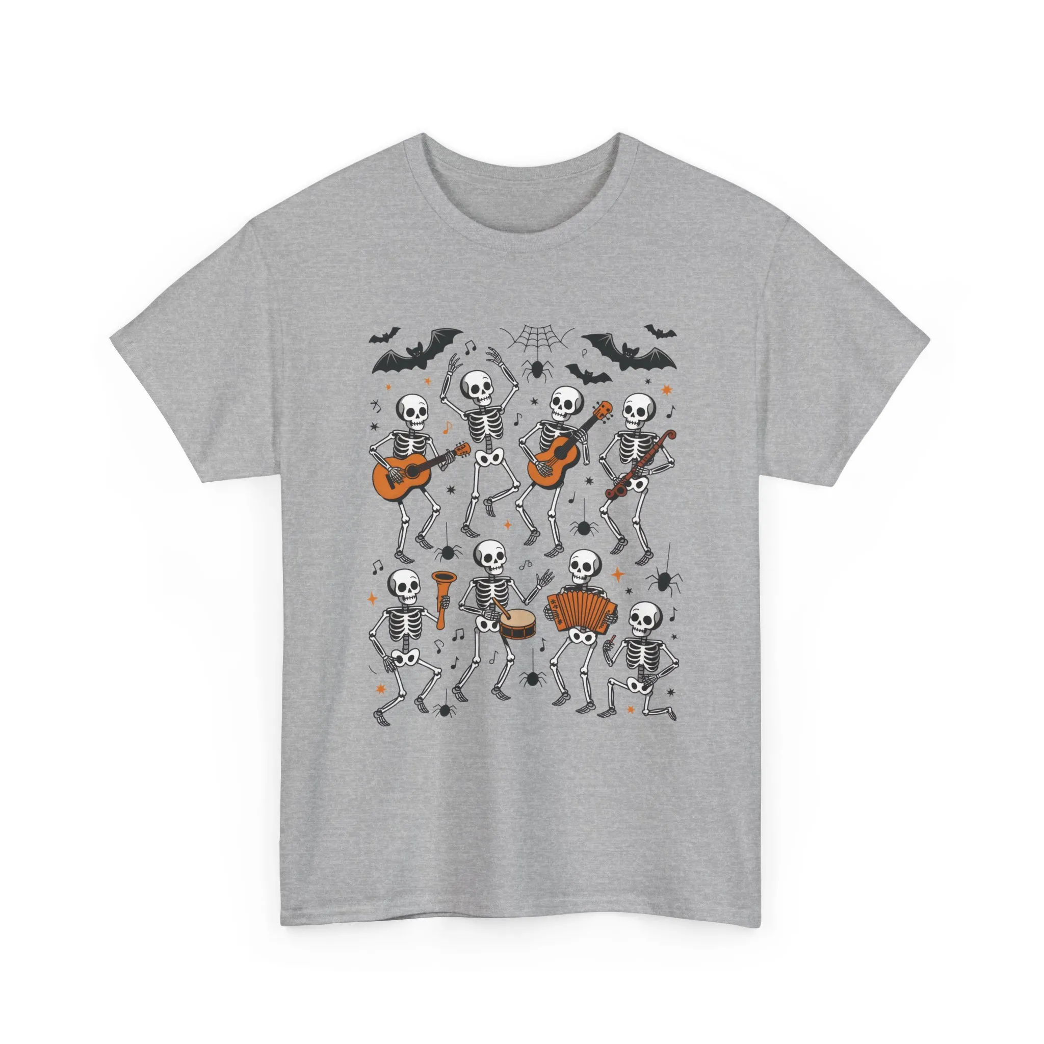 Dancing Skeleton Band Halloween T-Shirt for Men, Funny Spooky Music Tee, Rock and Roll Skeleton Shirt, Cool Halloween Party Outfit - Image 9