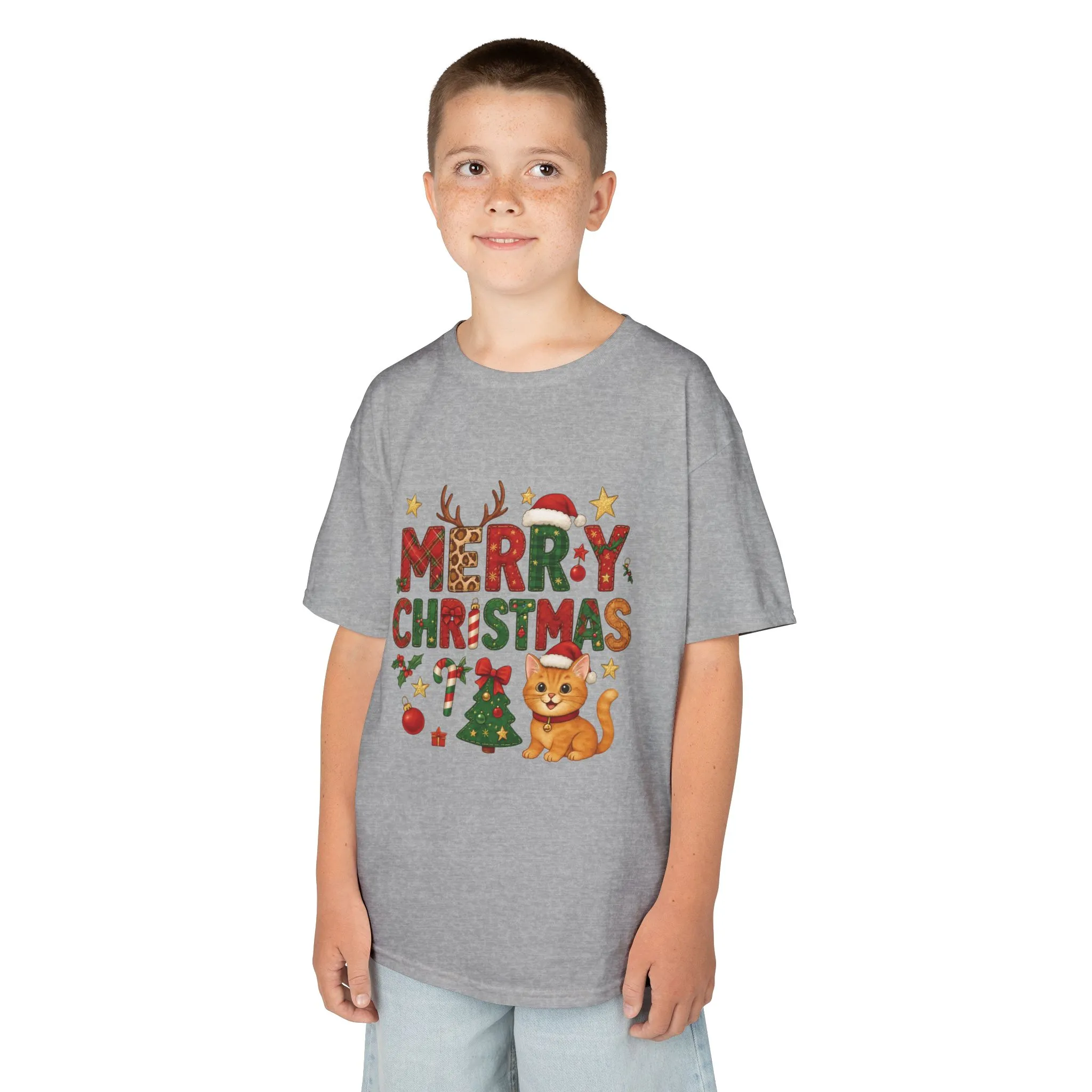 Merry Christmas Cat Shirt for Girls, Cute Holiday Kitten Tee - Image 9