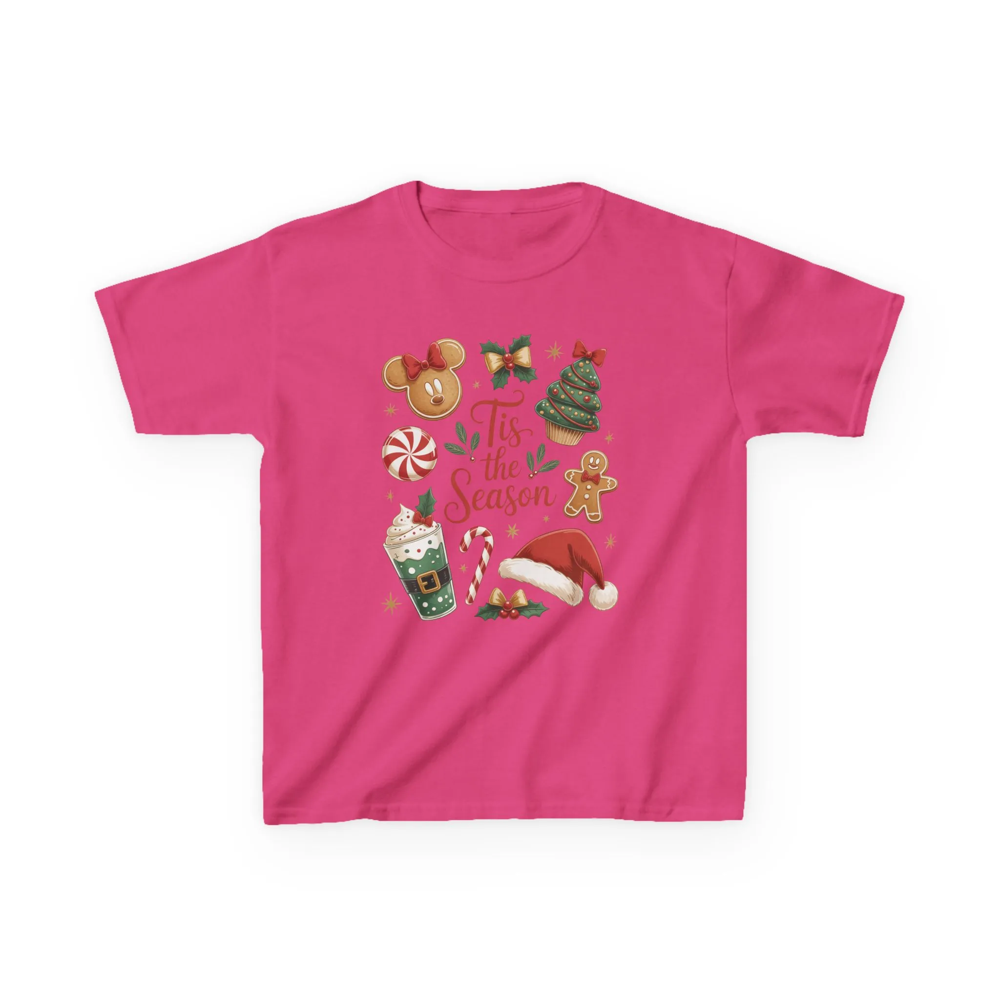 Tis the Season Christmas Shirt for Girls, Cute Holiday Cookie Tee, Kids Heavy Cotton™ Tee - Image 17