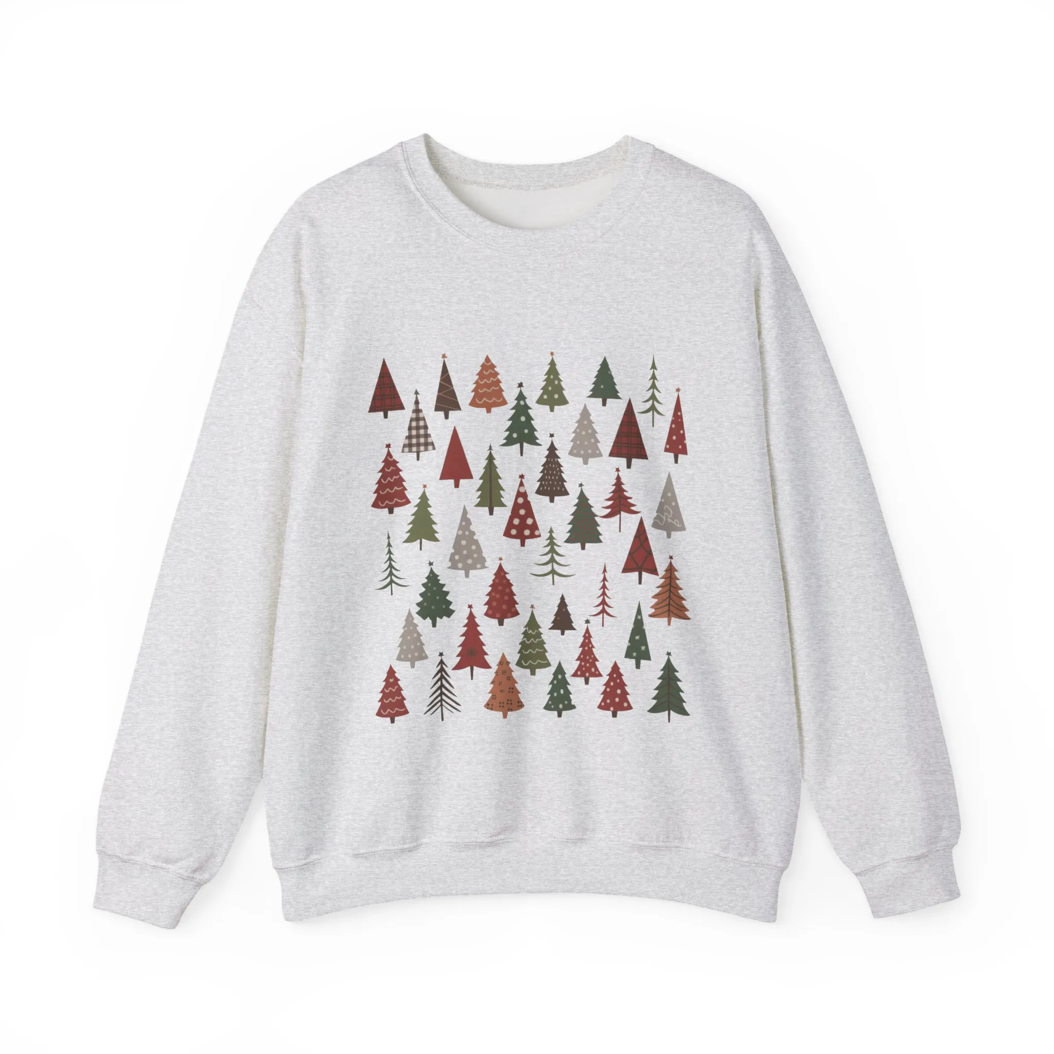 Women's Minimal Christmas Tree Sweatshirt, Rustic Holiday Pullover - Image 4
