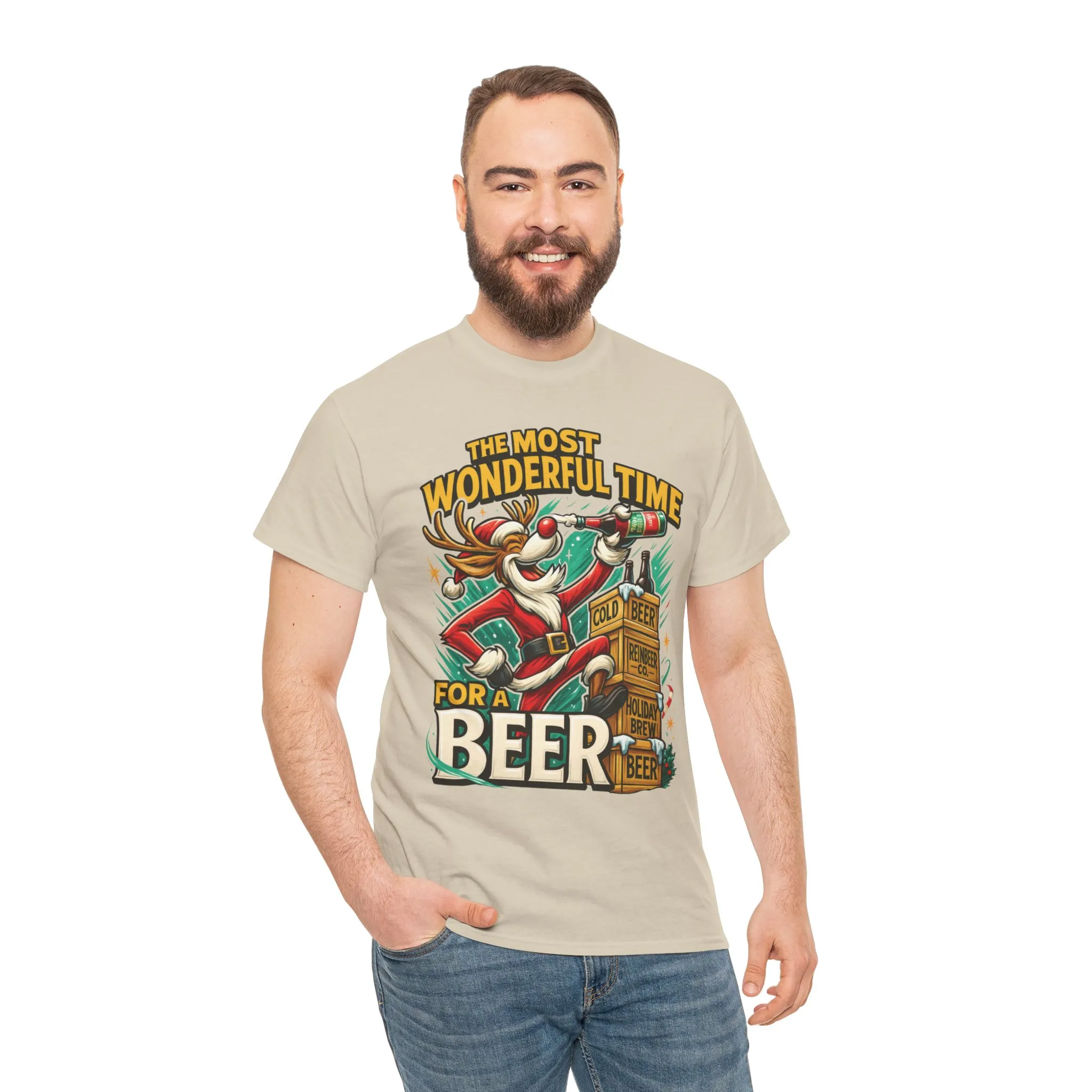 Funny Christmas Beer T-Shirt for Men, The Most Wonderful Time for a Beer - Image 8