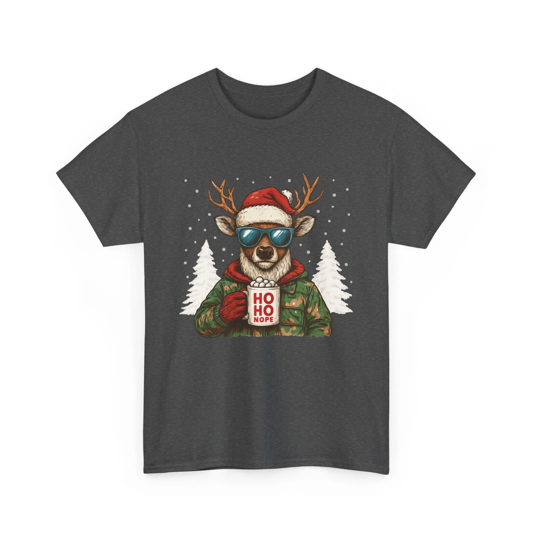 Men's HO HO NOPE Funny Christmas Sweatshirt, Cool Reindeer Pullover - Image 16