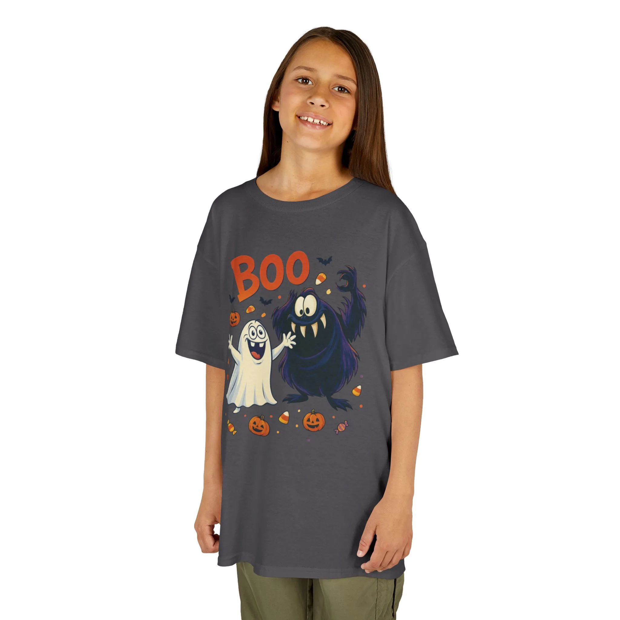 Kids Halloween T-Shirt BOO! Cute Ghost Monster Shirt, Funny Spooky Graphic Tee for Boys Girls, Halloween Costume Gift - Image 11