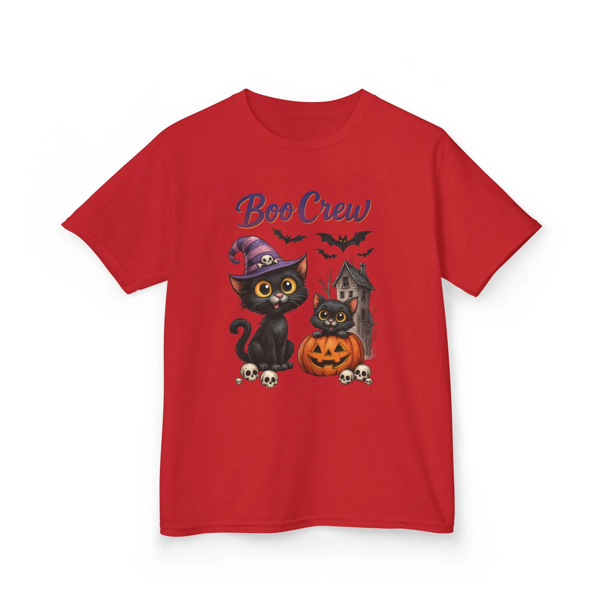 Boo Crew Kids Halloween T-Shirt, Cute Black Cats Pumpkin Design, Fun Spooky Shirt for Girls Boys - Image 25
