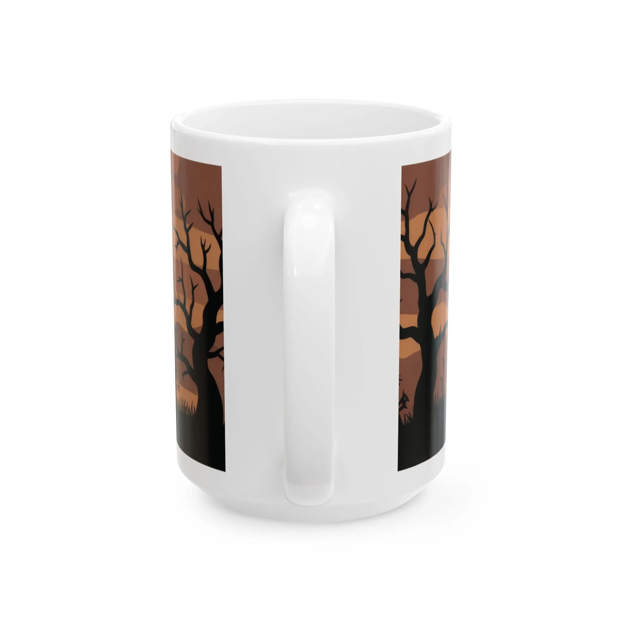Halloween Pumpkin Night Mug, Spooky Forest - Bats Coffee Cup, Gothic Fall Gift for Her - Him, Ceramic Mug, (11oz, 15oz) - Image 2