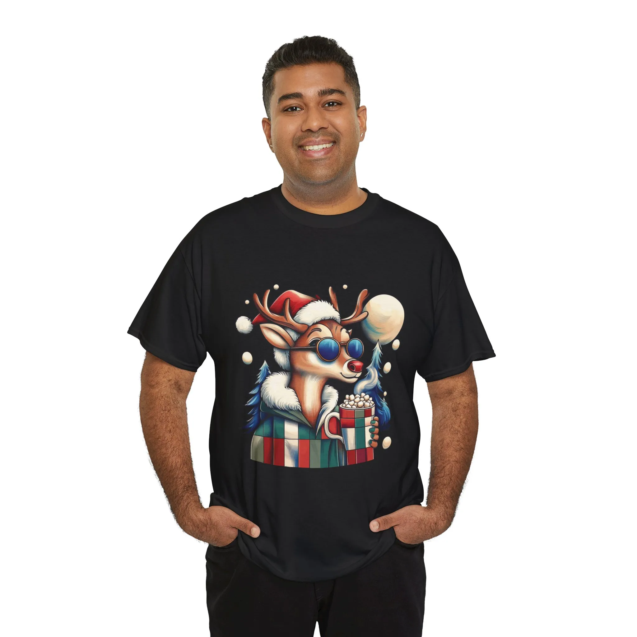 Cool Reindeer Christmas T-Shirt, Funny Holiday Shirt for Men - Image 6