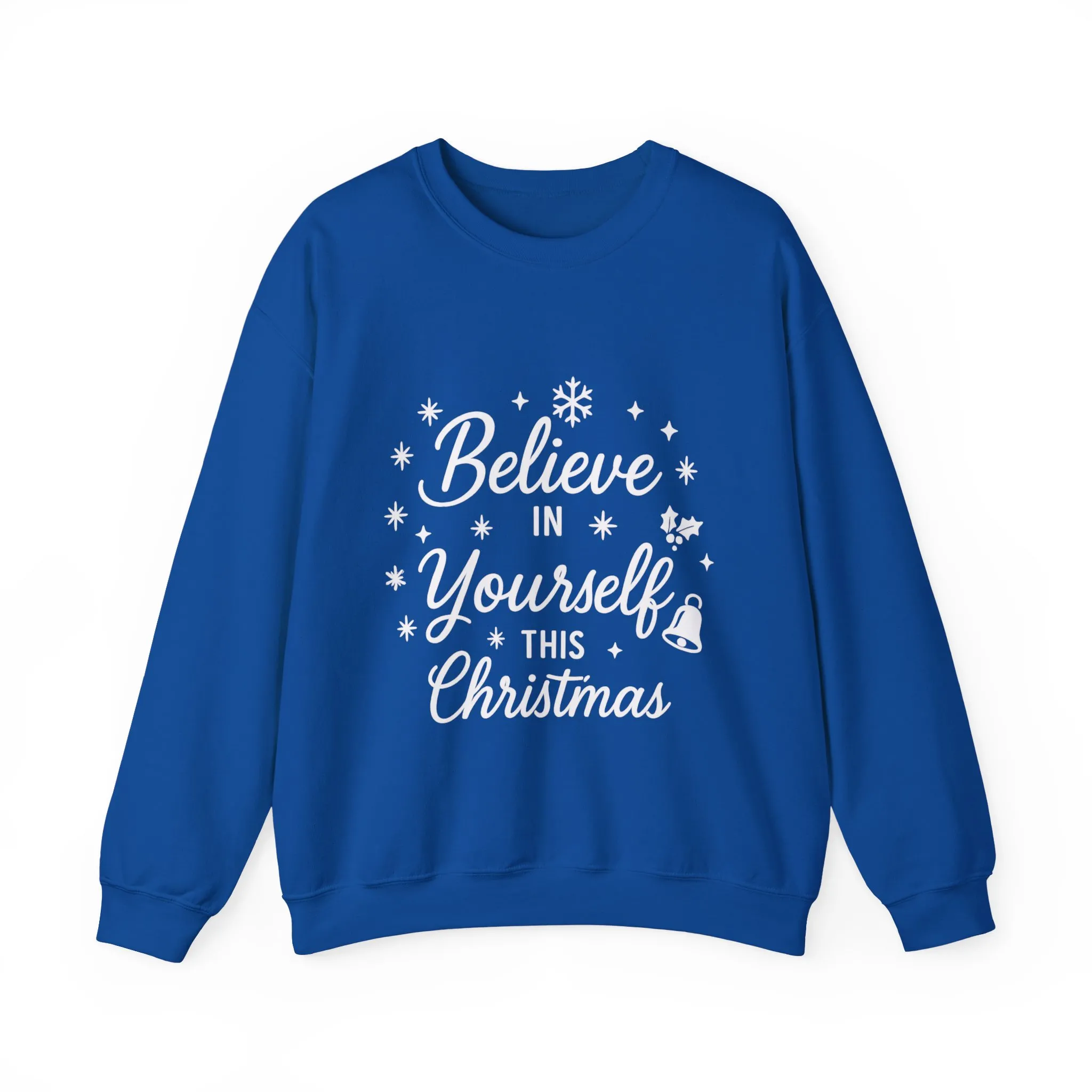 Women's Believe in the Magic Christmas Sweatshirt, Cozy Holiday Santa Hat Pullover, Women's Heavy Blend™ Crewneck Sweatshirt - Image 13