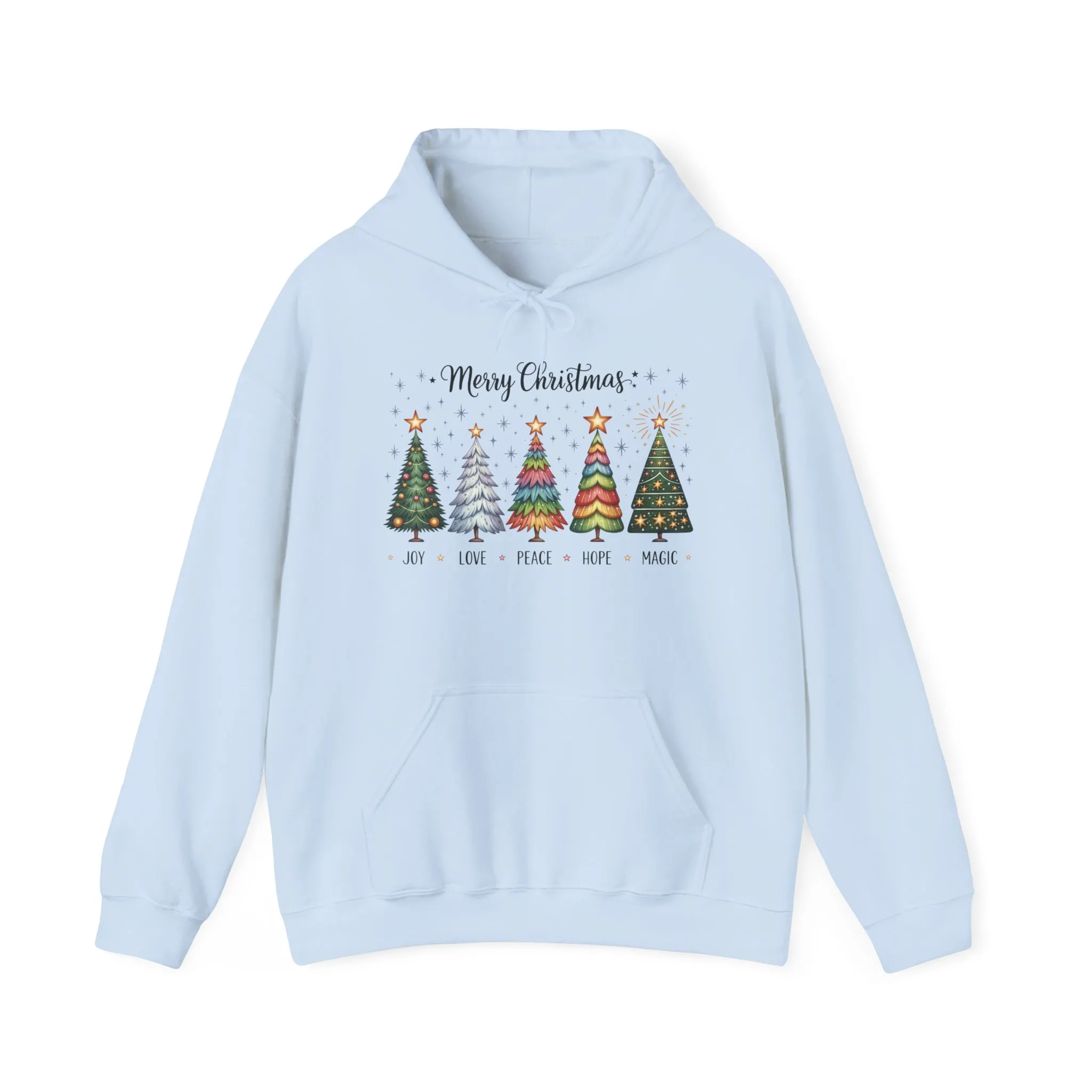 Merry Christmas Women's Hoodie, Joy Love Peace Hope Magic Holiday Hoodie, Women's Heavy Blend™ Hooded Sweatshirt - Image 9