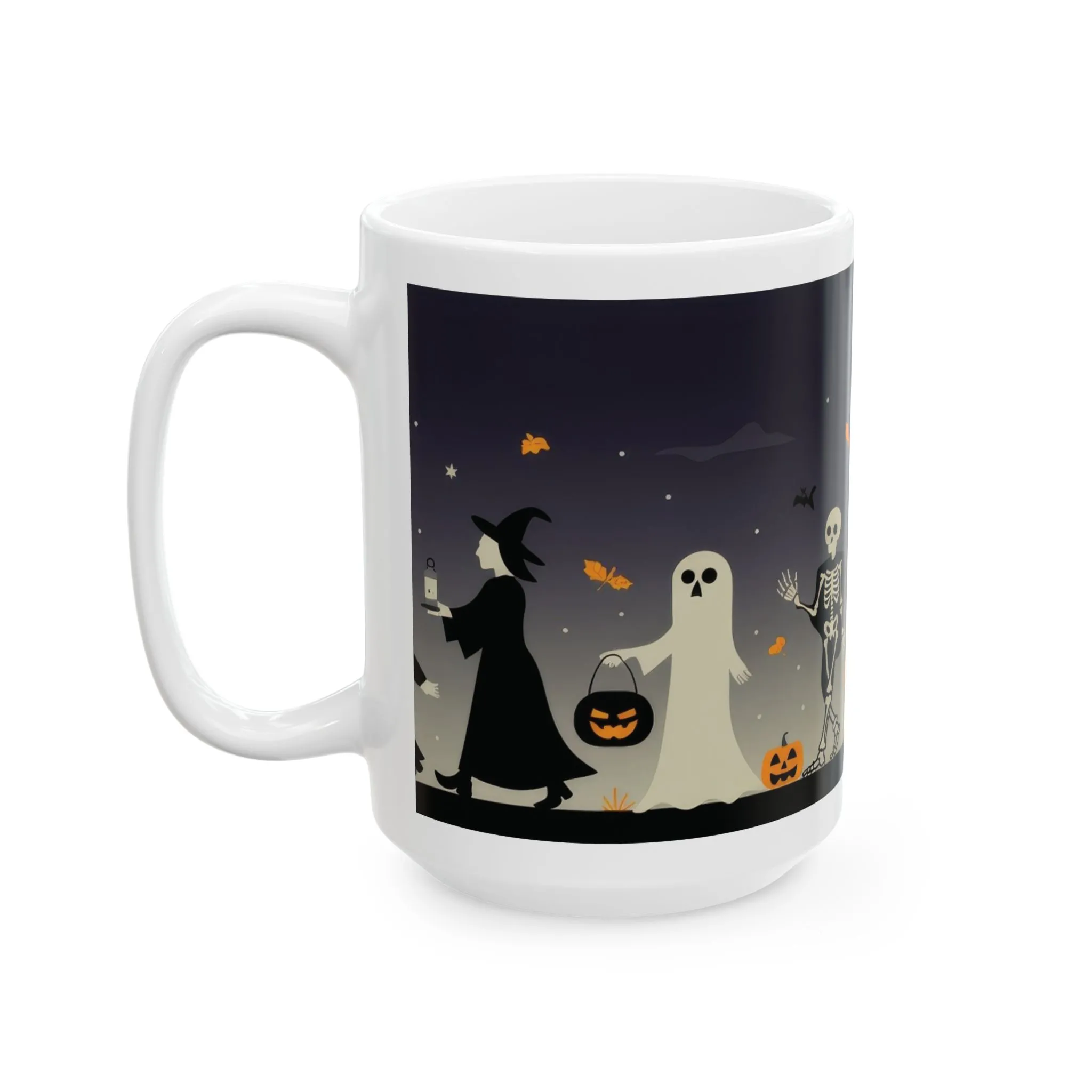 Halloween Night Parade Mug, Witches, Ghosts, Skeletons, Spooky Night Coffee Cup, Gothic Fall Gift for Her - HimCeramic Mug, (11oz, 15oz) - Image 11