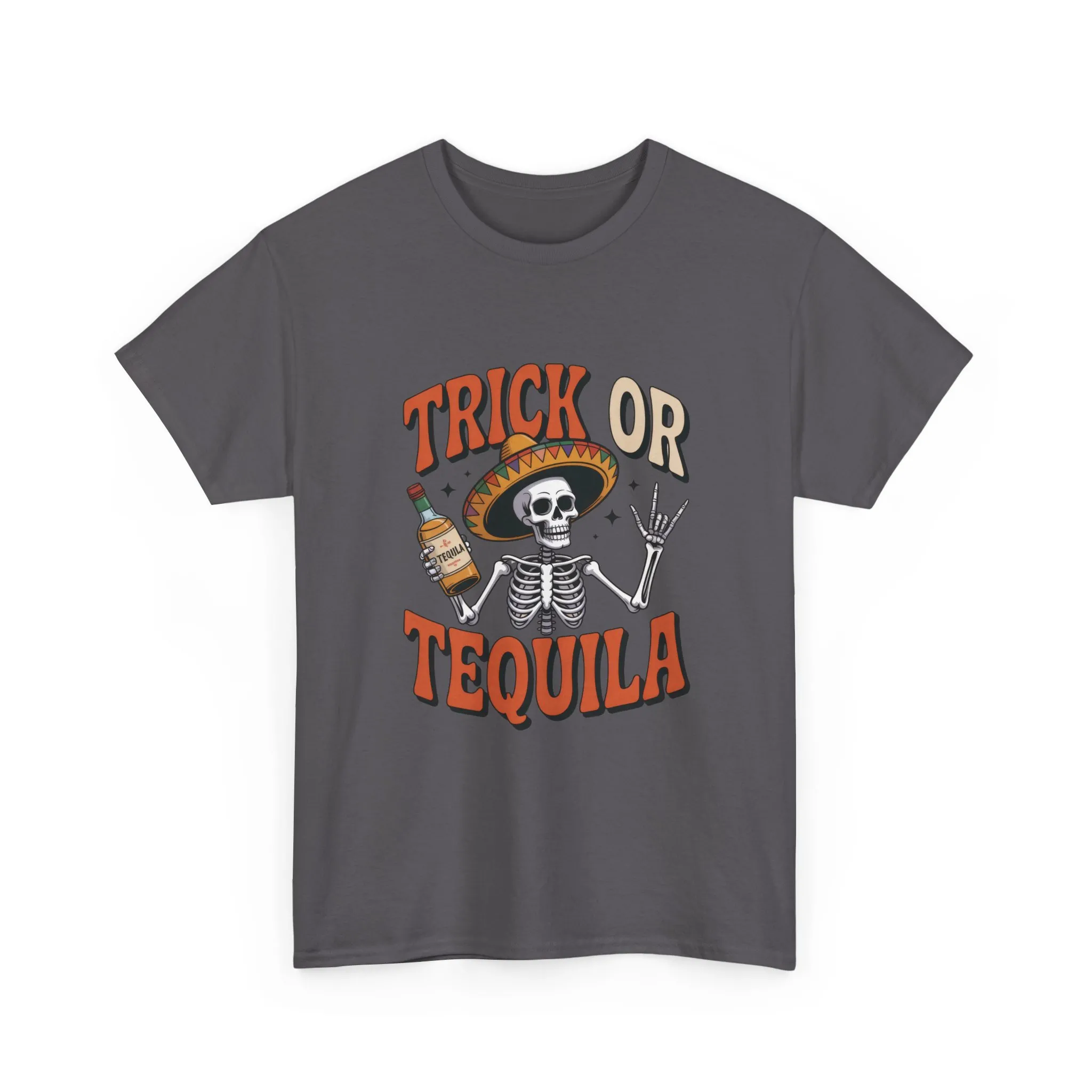 Trick or Tequila Skeleton Men's T-Shirt , Funny Halloween Drinking Party Tee for Men - Image 19