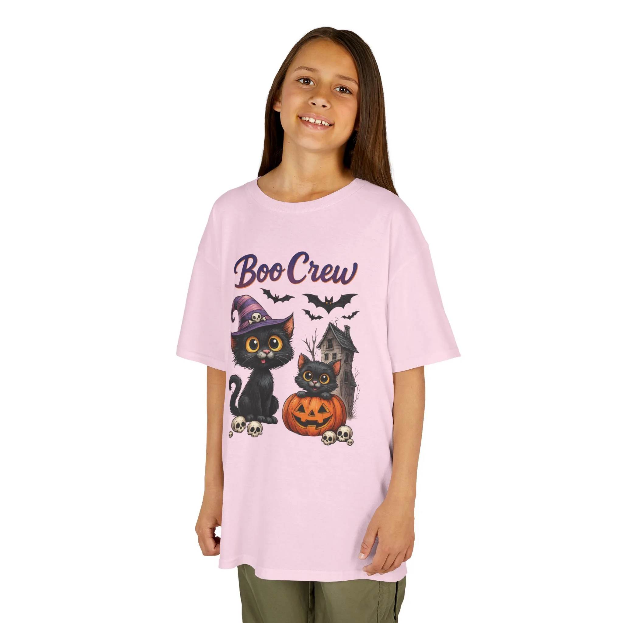 Boo Crew Kids Halloween T-Shirt, Cute Black Cats Pumpkin Design, Fun Spooky Shirt for Girls Boys - Image 20