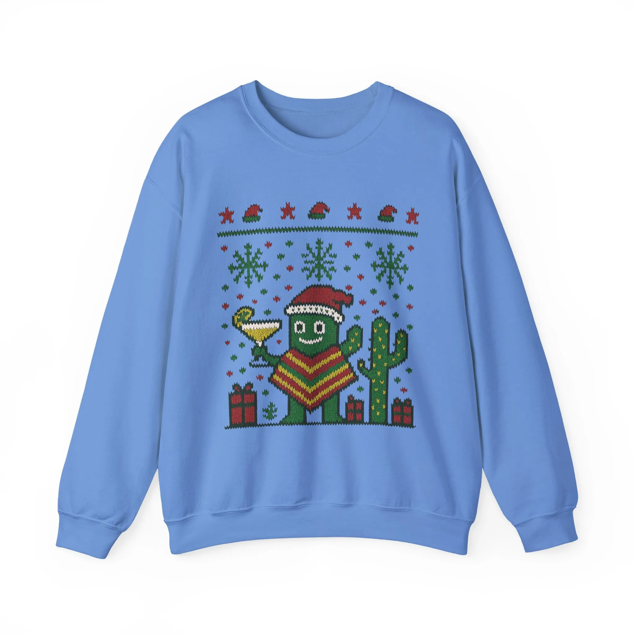 Festive Cactus Christmas Women's Sweatshirt, Funny Santa Hat Holiday Pullover, Women's Heavy Blend™ Crewneck Sweatshirt - Image 10
