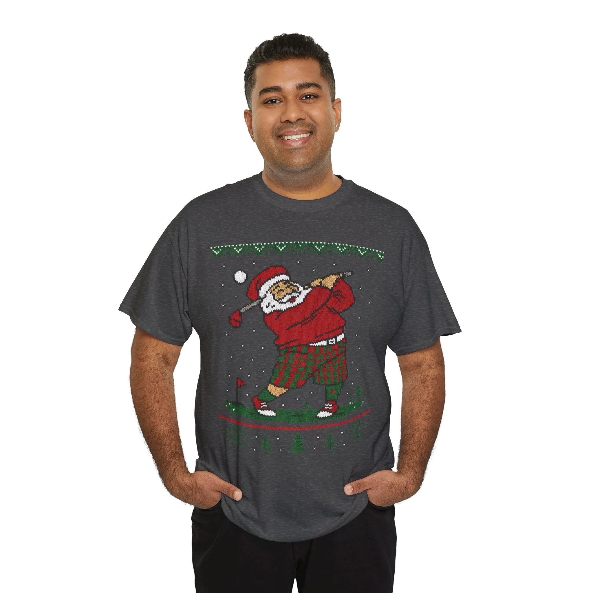 Funny Golfing Santa Christmas T-Shirt, Ugly Christmas Golf Shirt for Men, Holiday Golf Player Tee - Image 15