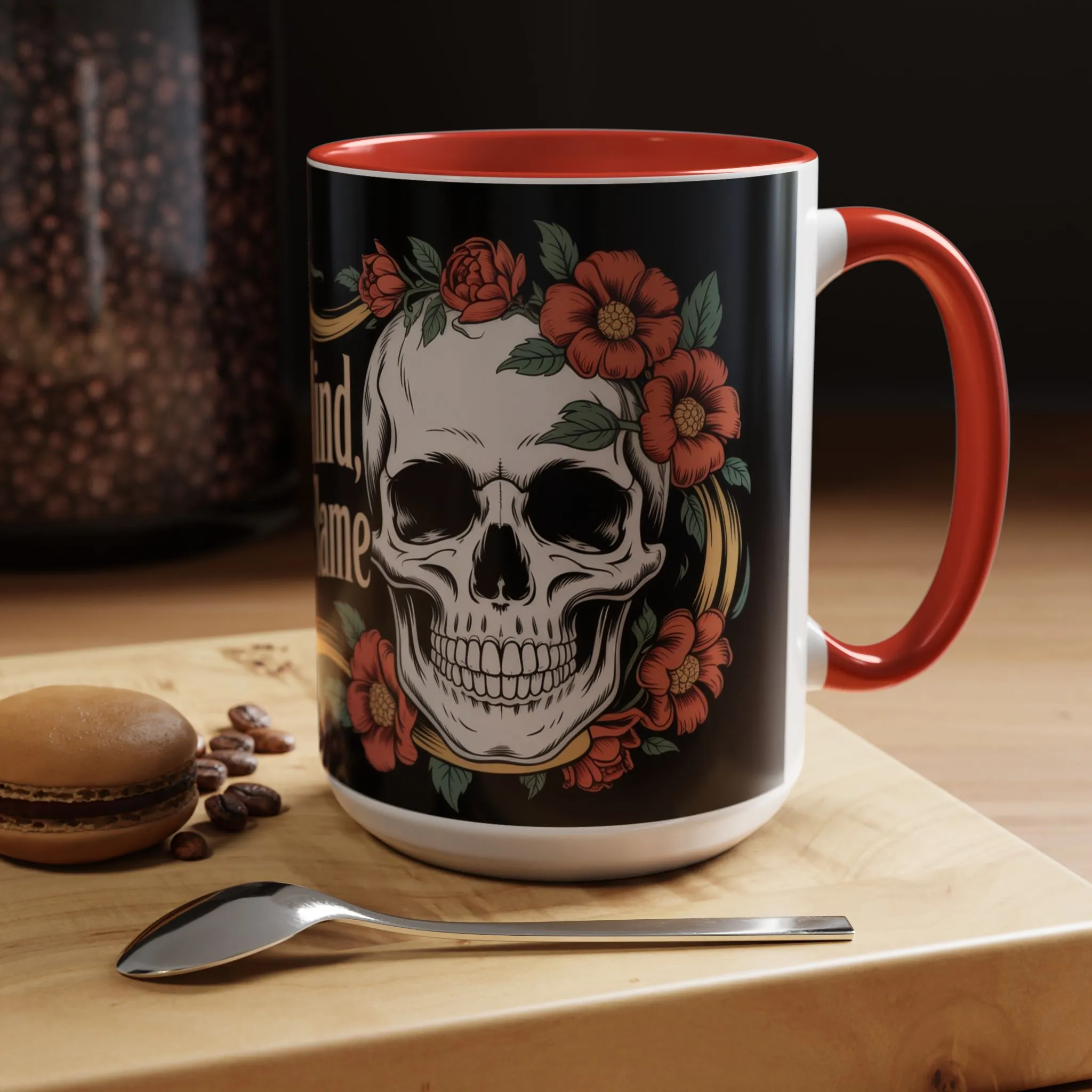 Eternal Mind Endless Flame Mug, Gothic Skull - Floral Coffee Cup, Dark Romantic Gift for Halloween or Everyday Use, Coffee Mug (11, 15oz) - Image 20