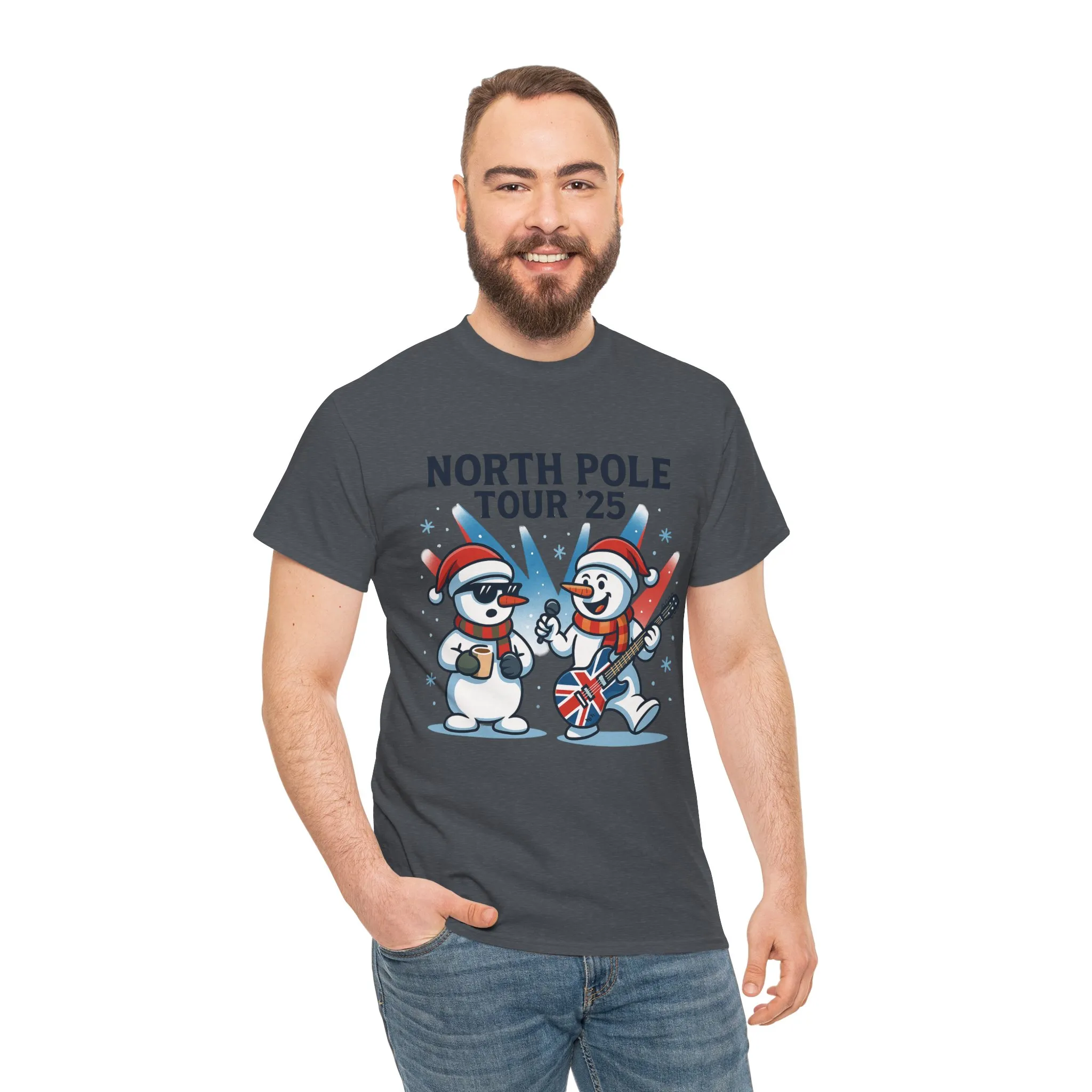 North Pole Tour 25 Men's Christmas T-Shirt, Funny Rock Music Holiday Tee - Image 20