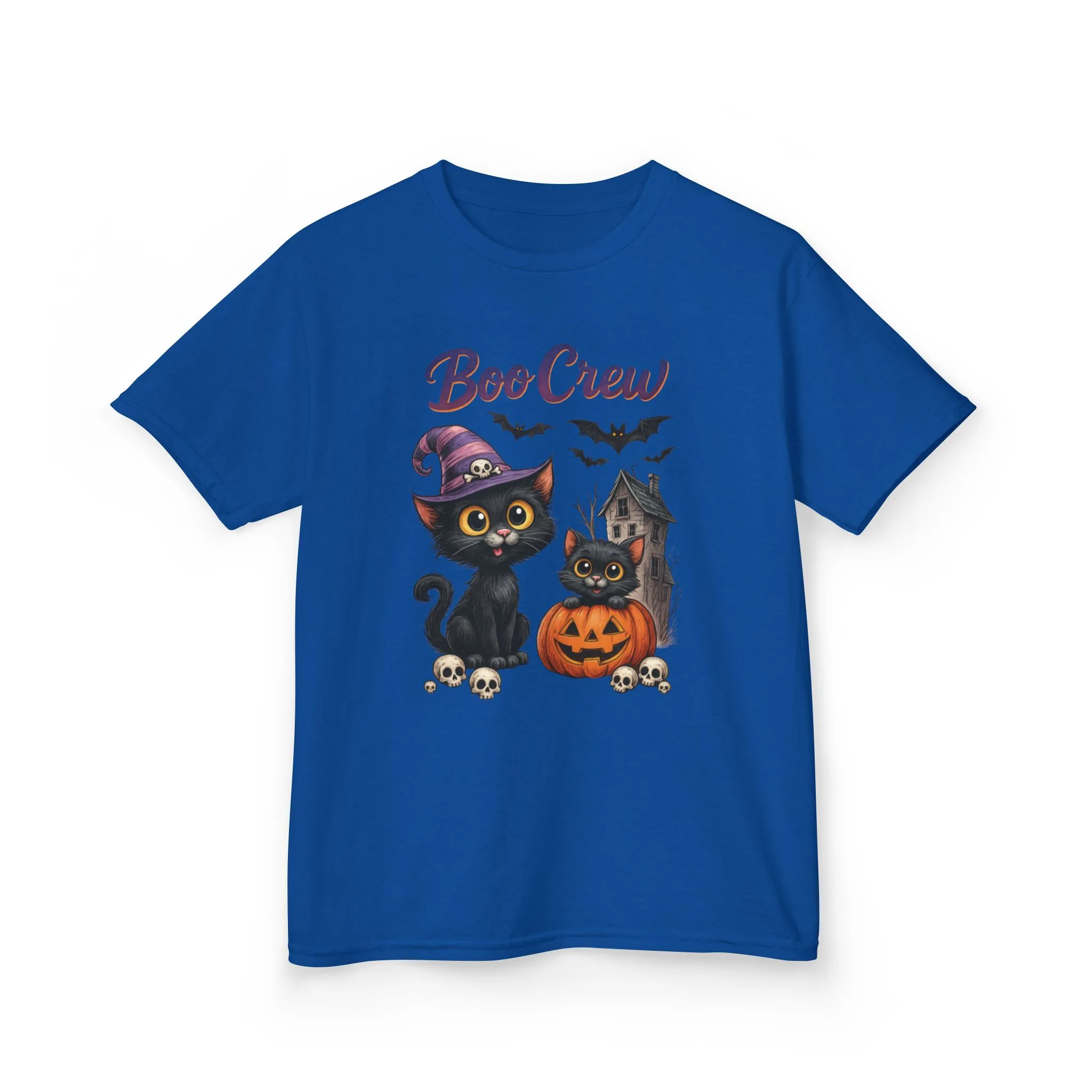 Boo Crew Kids Halloween T-Shirt, Cute Black Cats Pumpkin Design, Fun Spooky Shirt for Girls Boys - Image 16
