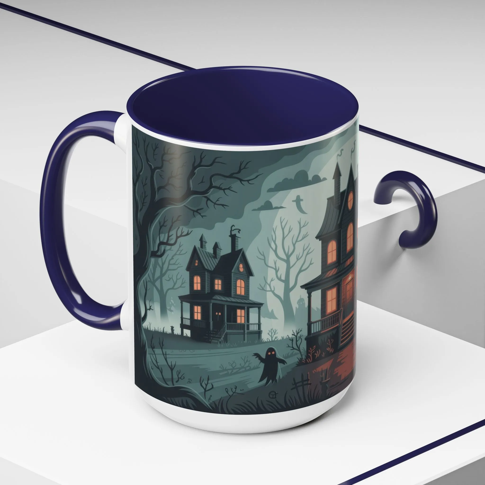 Haunted Mansion Mug, Ghostly Gothic Forest Coffee Cup, Spooky Haunted House Halloween Gift for Horror Lovers, Accent Coffee Mug (11, 15oz) - Image 5