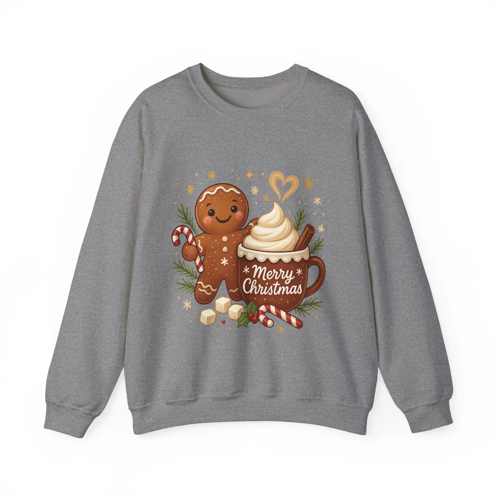 Women's Gingerbread - Hot Cocoa Christmas Sweatshirt, Cozy Holiday Pullover, Women's Heavy Blend™ Crewneck Sweatshirt - Image 10