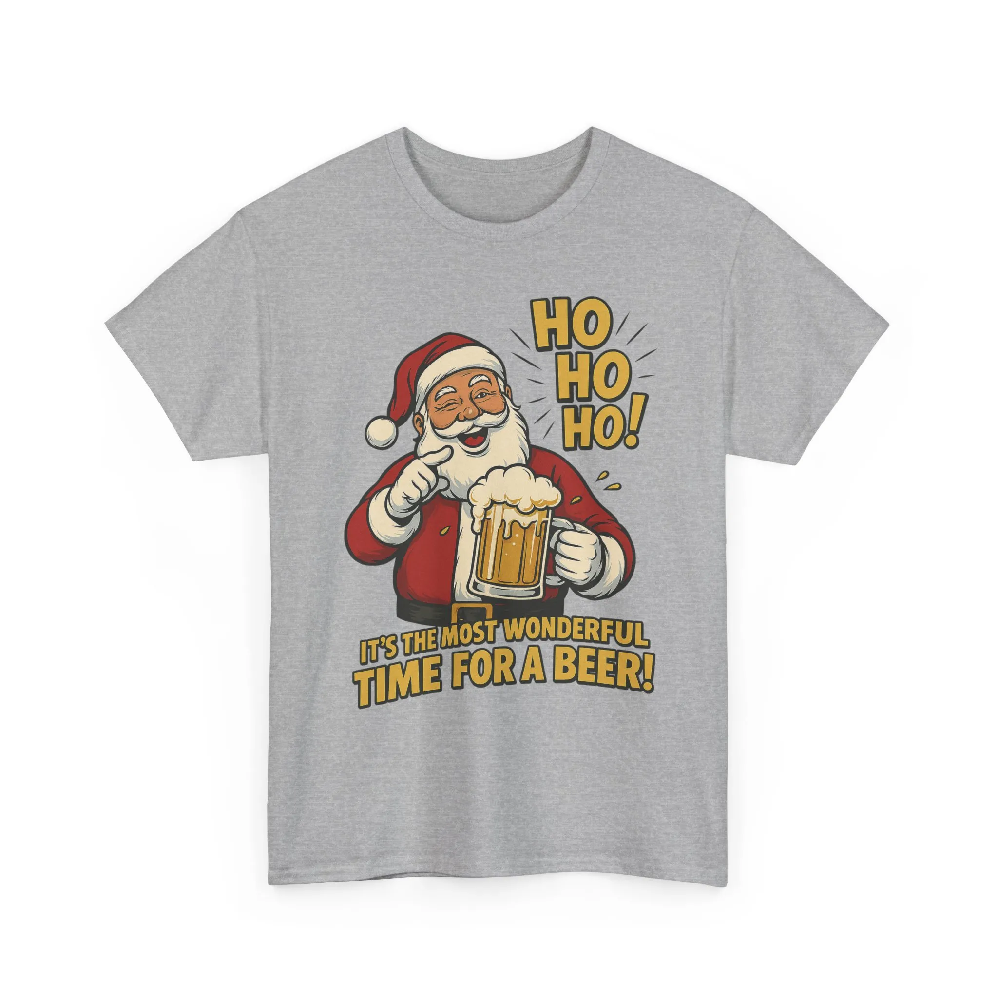 Funny Santa Beer Christmas T-Shirt, Men's Holiday Party Tee - Image 19
