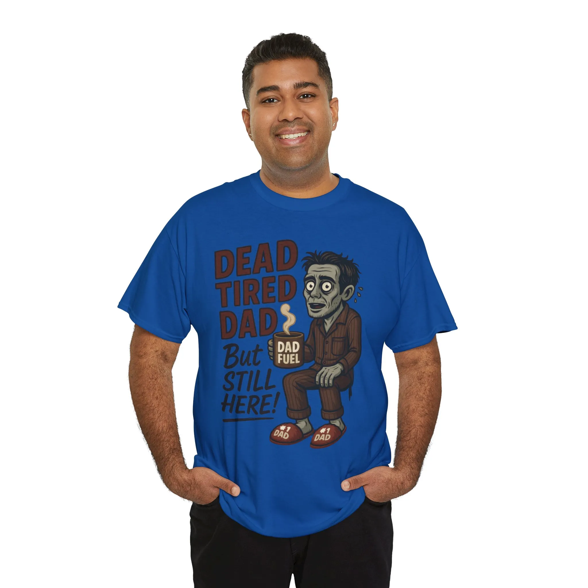 Dead Tired Dad Funny Zombie Coffee Men's T-Shirt, Father's Day Gift for Men, Dad Fuel Graphic Tee, Halloween Dad Tee - Image 27