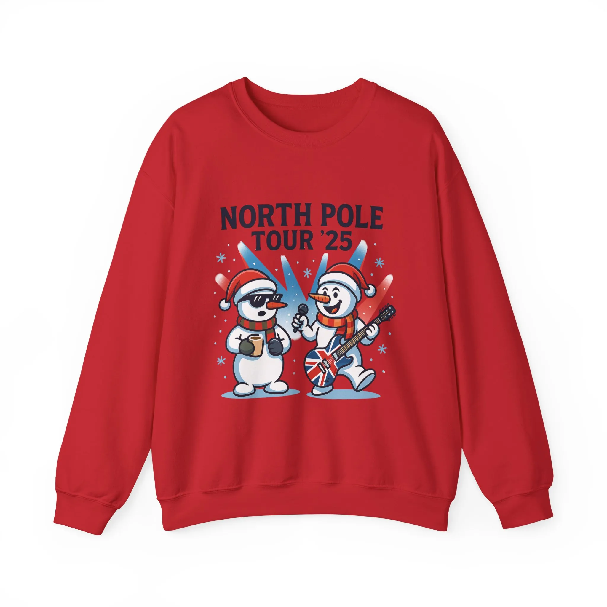 North Pole Tour 25 Men's Christmas Sweatshirt, Funny Rock Band Holiday Jumper - Image 25