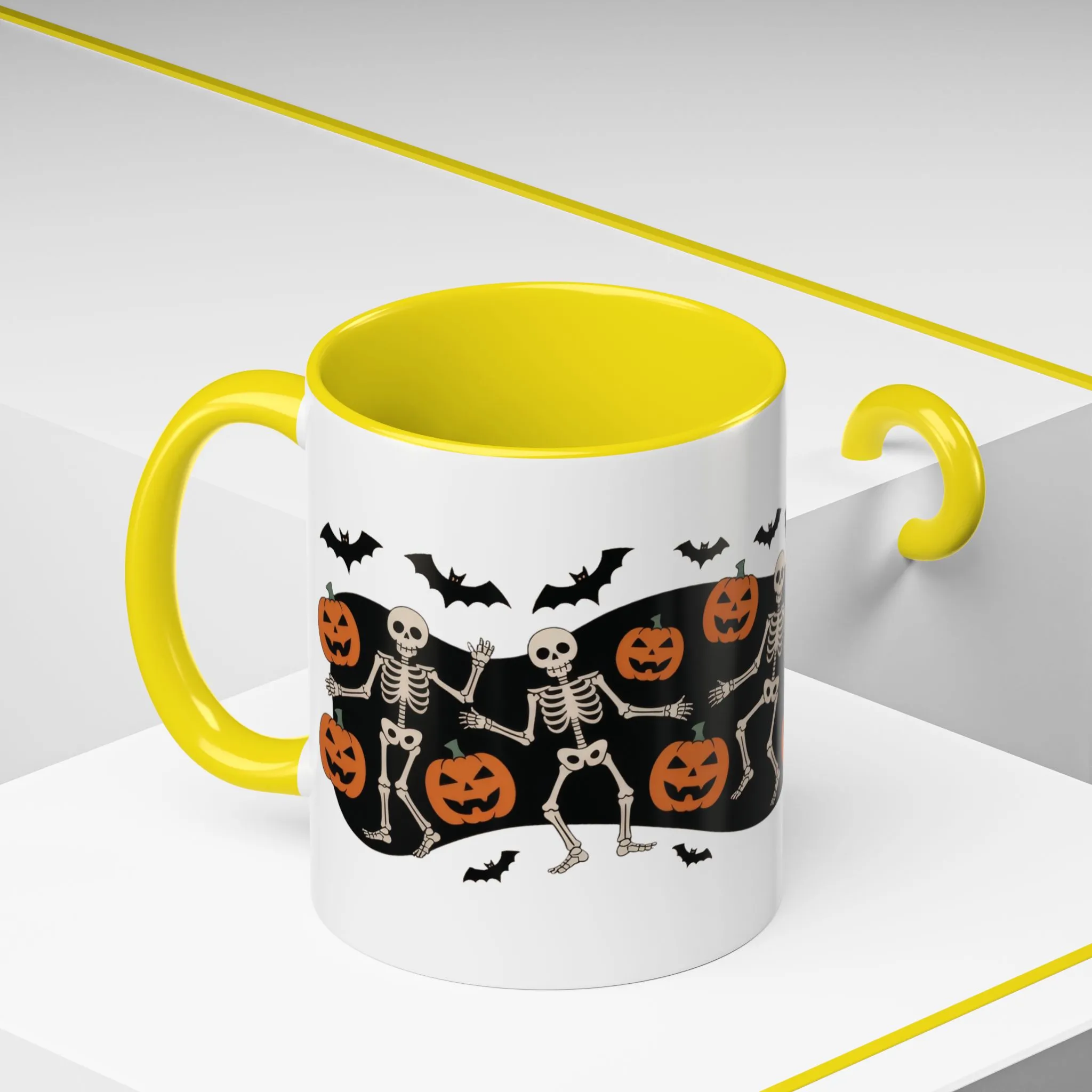 Dancing Skeletons Halloween Mug, Funny Spooky Pumpkin Coffee Cup, Cute Skeleton Dance Mug, Festive Fall Gift, Accent Coffee Mug (11, 15oz) - Image 20