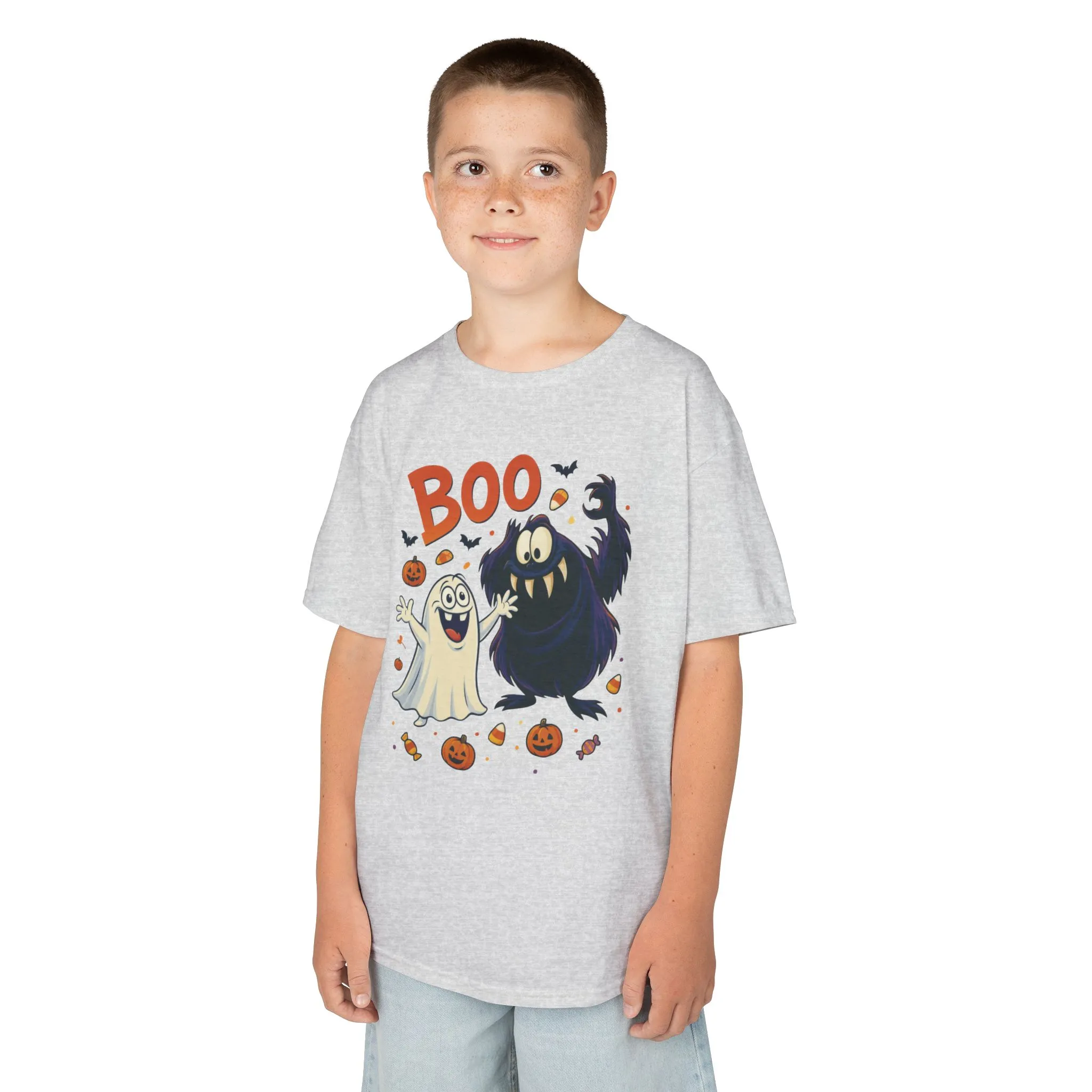 Kids Halloween T-Shirt BOO! Cute Ghost Monster Shirt, Funny Spooky Graphic Tee for Boys Girls, Halloween Costume Gift - Image 6