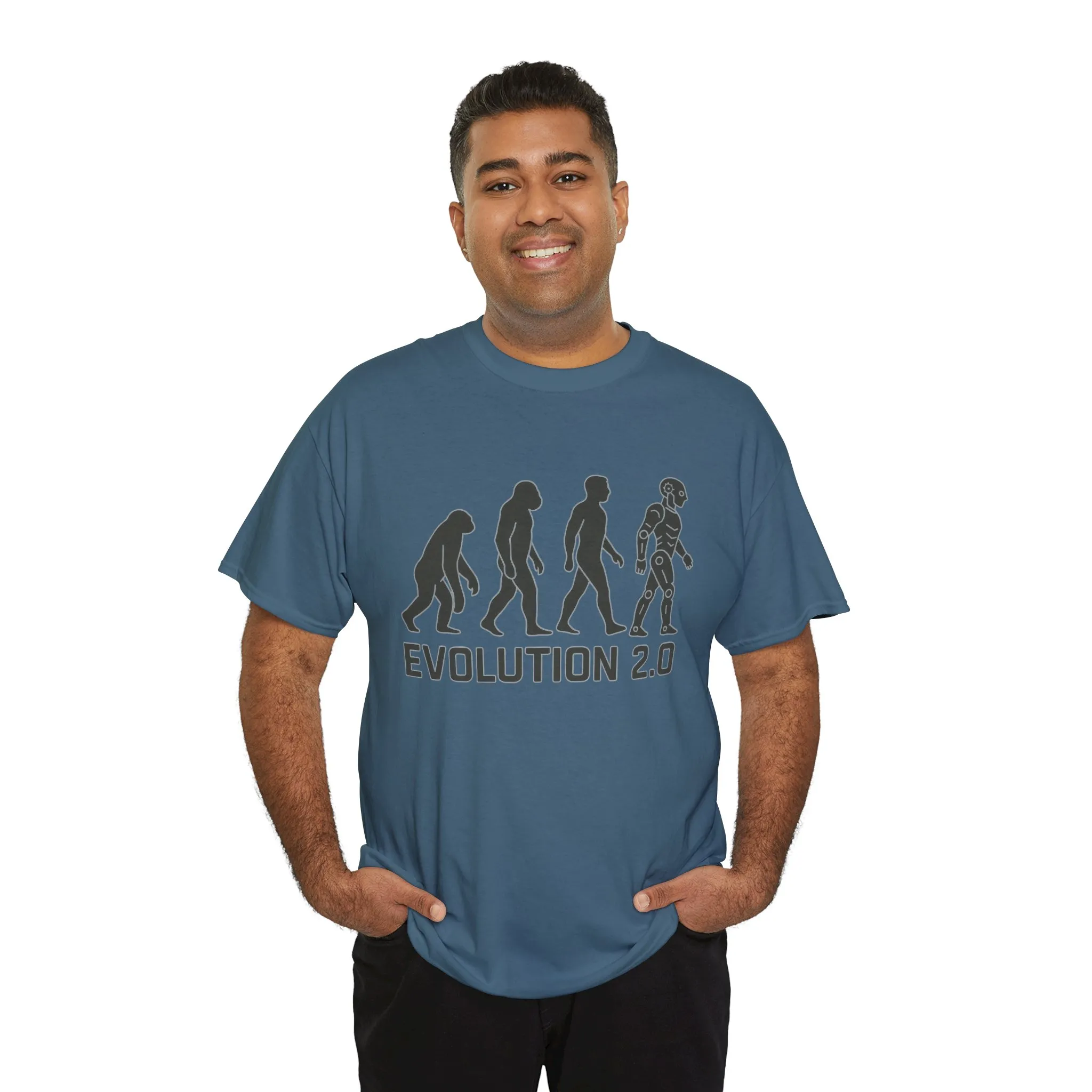 Evolution 2.0 Futuristic Robot Human Evolution T-Shirt, Cyberpunk Tech Graphic Tee for Men, Modern AI Inspired Sci-Fi Shirt - Image 24