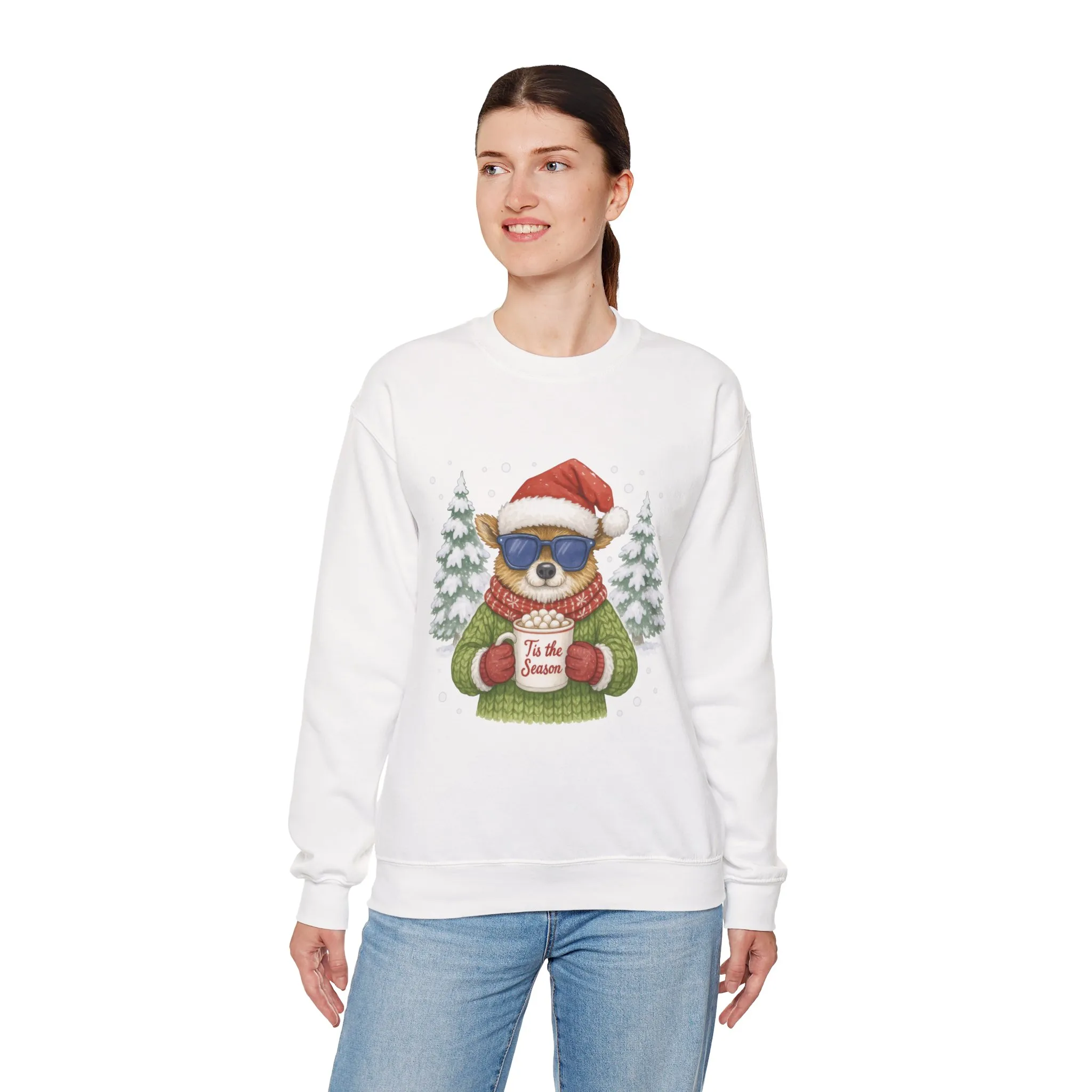 Women's Tis the Season Christmas Sweatshirt, Festive Reindeer Pullover - Image 6