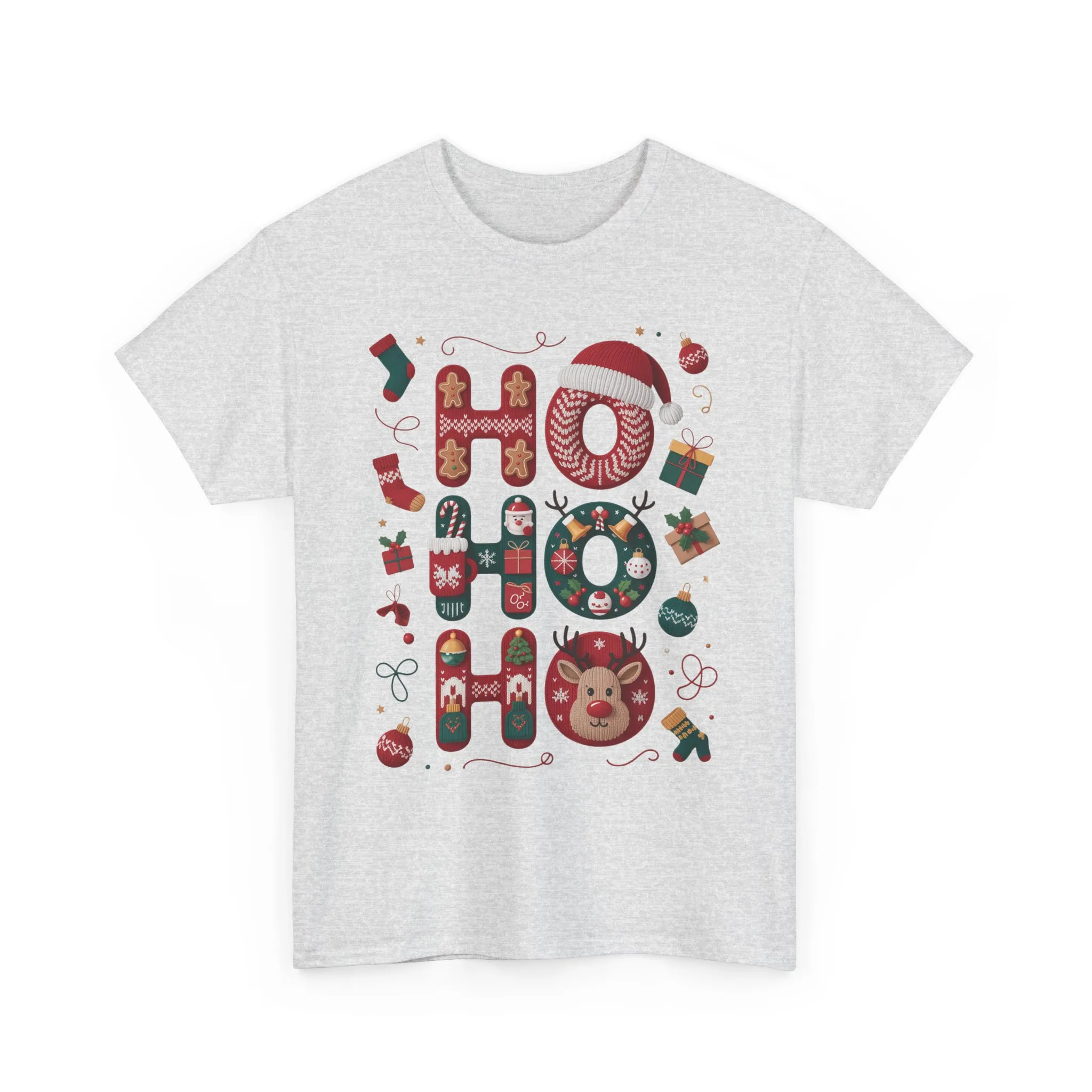 Ho Ho Ho Women's Christmas T-Shirt - Sweatshirt, Cute Festive Holiday Top, Gingerbread, Reindeer - Santa Hat Design, Cozy Christmas Fashion - Image 4