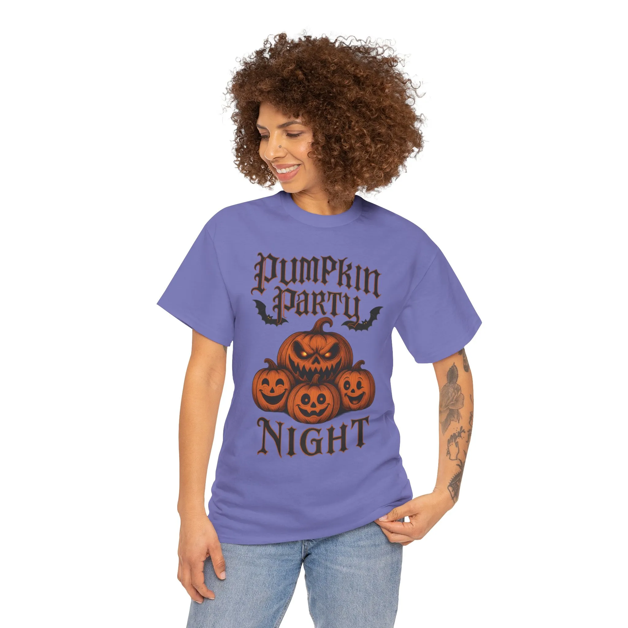 Pumpkin Party Night Shirt, Women's Halloween Gothic Pumpkin T-Shirt, Spooky Jack O Lantern Party Tee, Cute Scary Fall Shirt - Image 20