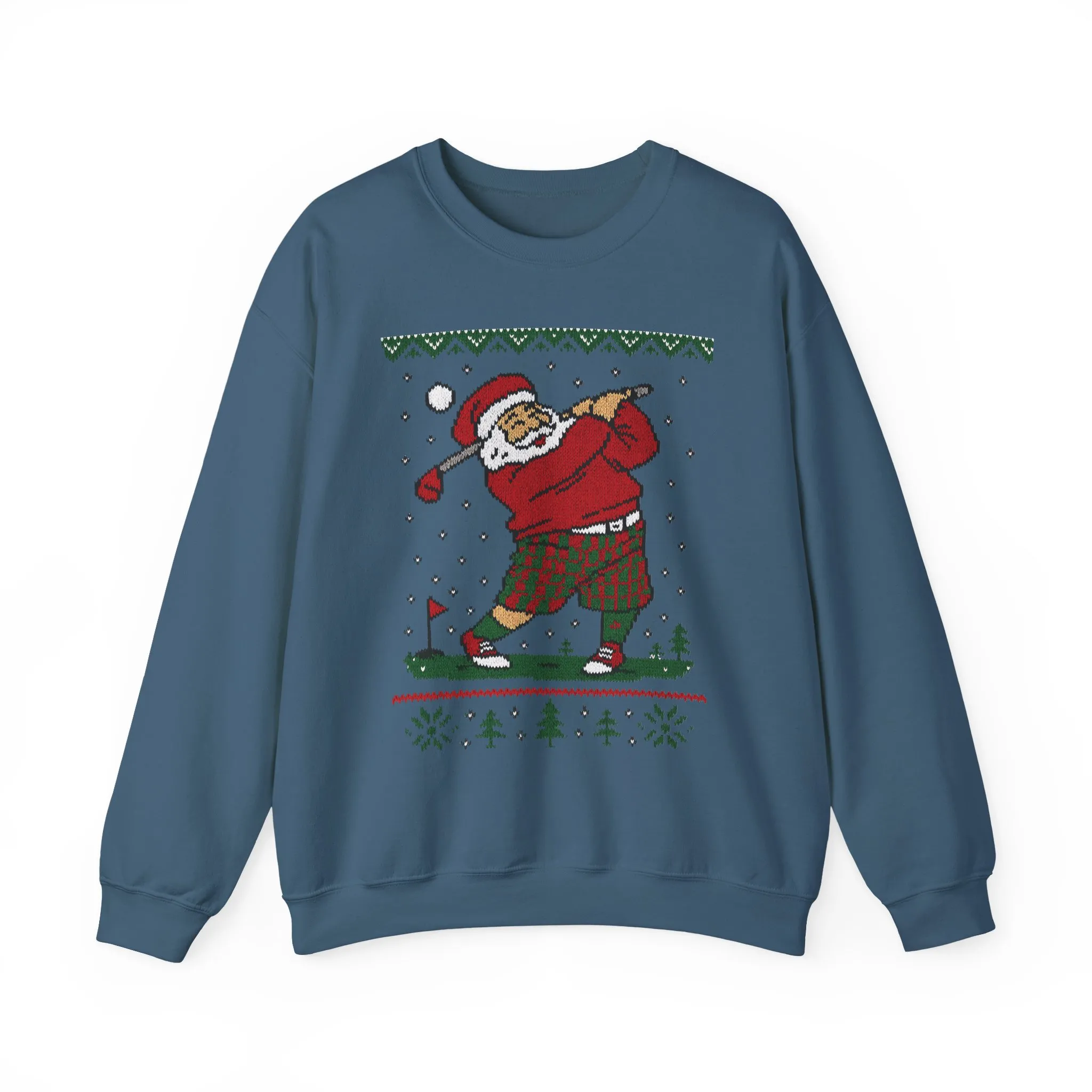 Golfing Santa Christmas Sweatshirt, Funny Golf Lover Holiday Jumper, Ugly Christmas Golf Sweater for Men - Image 16