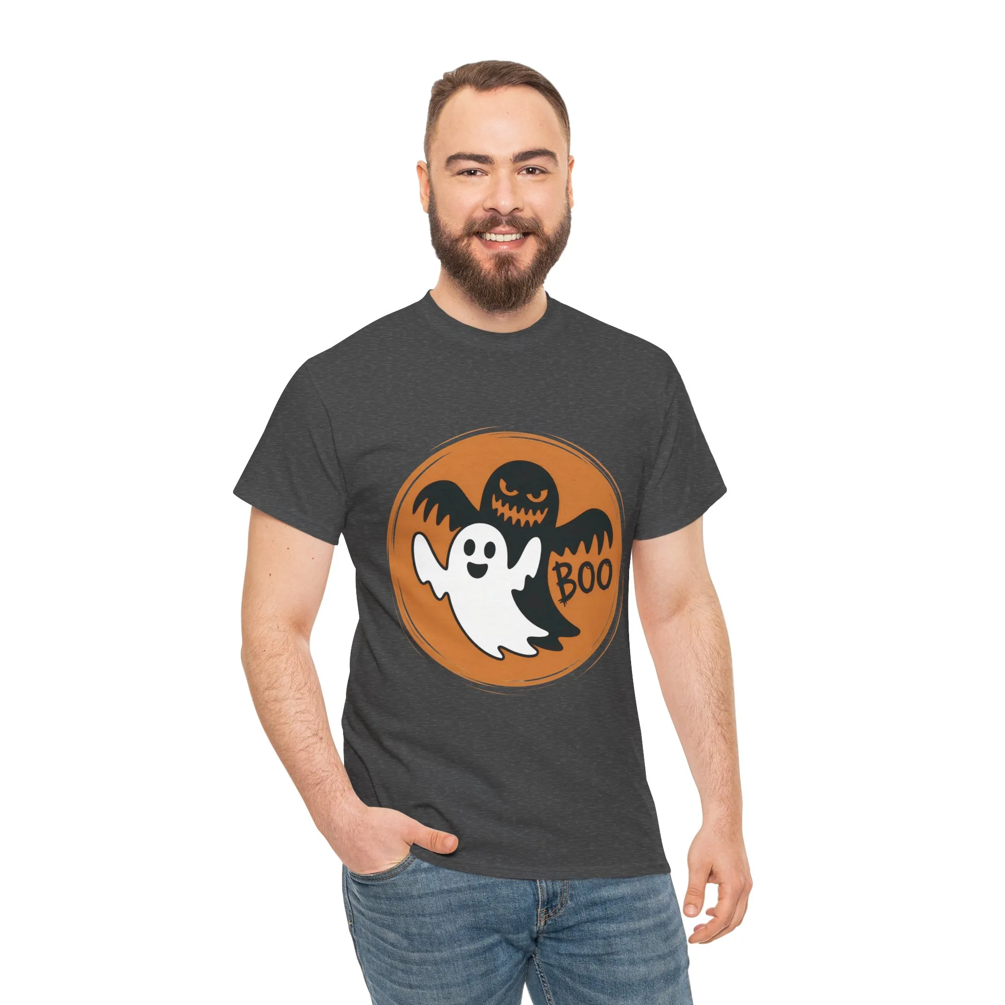 Halloween Ghost Men's T-Shirt, Cute Spooky BOO Tee, Men's Funny Scary Shirt for Men - Image 14