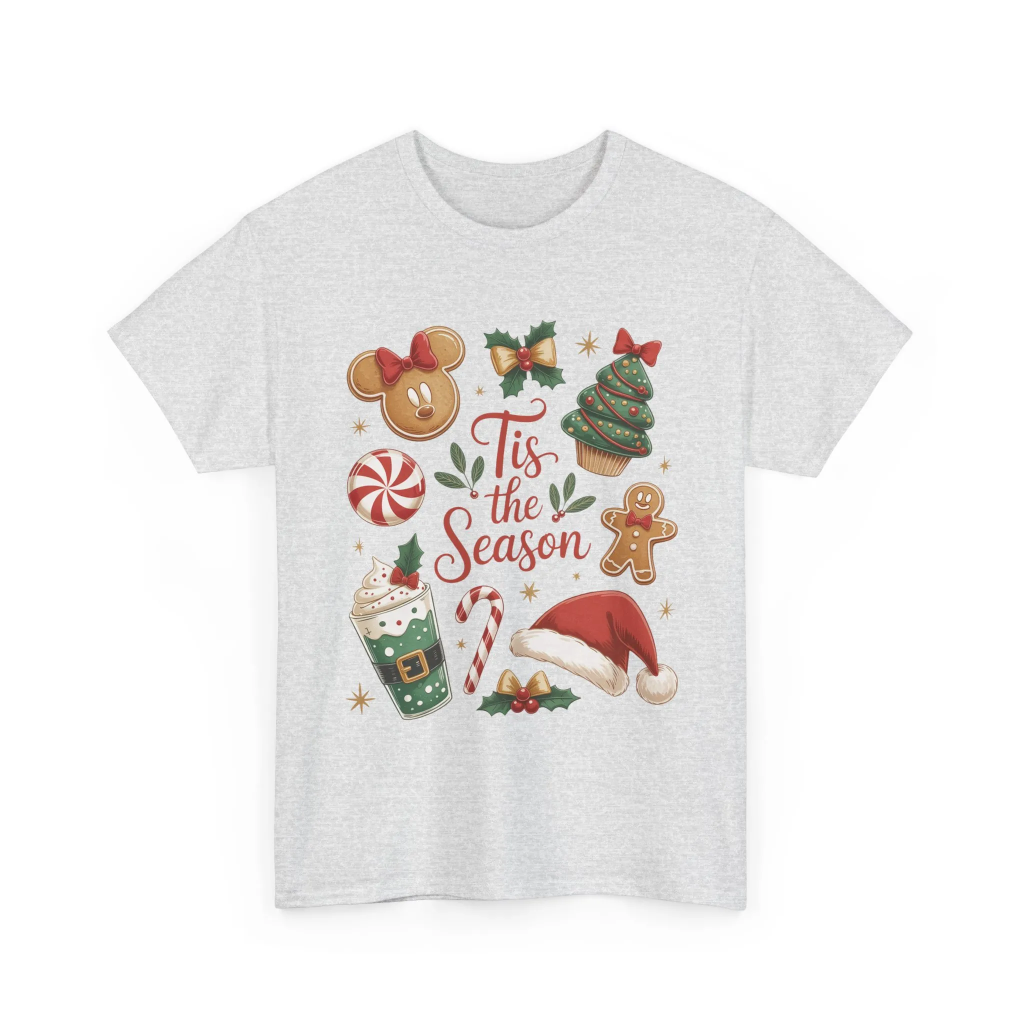 Women's Tis the Season Christmas Shirt, Cute Holiday Cookie - Coffee Tee, Women's Heavy Cotton Tee - Image 4