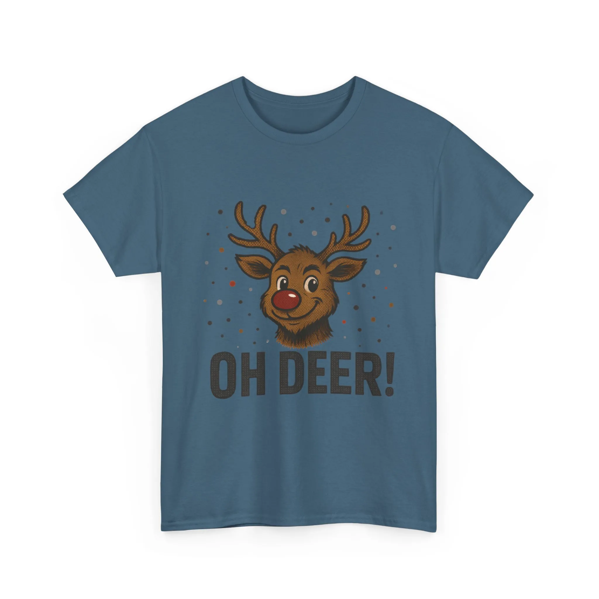 Men's Oh Deer Funny Christmas T-Shirt, Reindeer Holiday Graphic Tee - Image 13