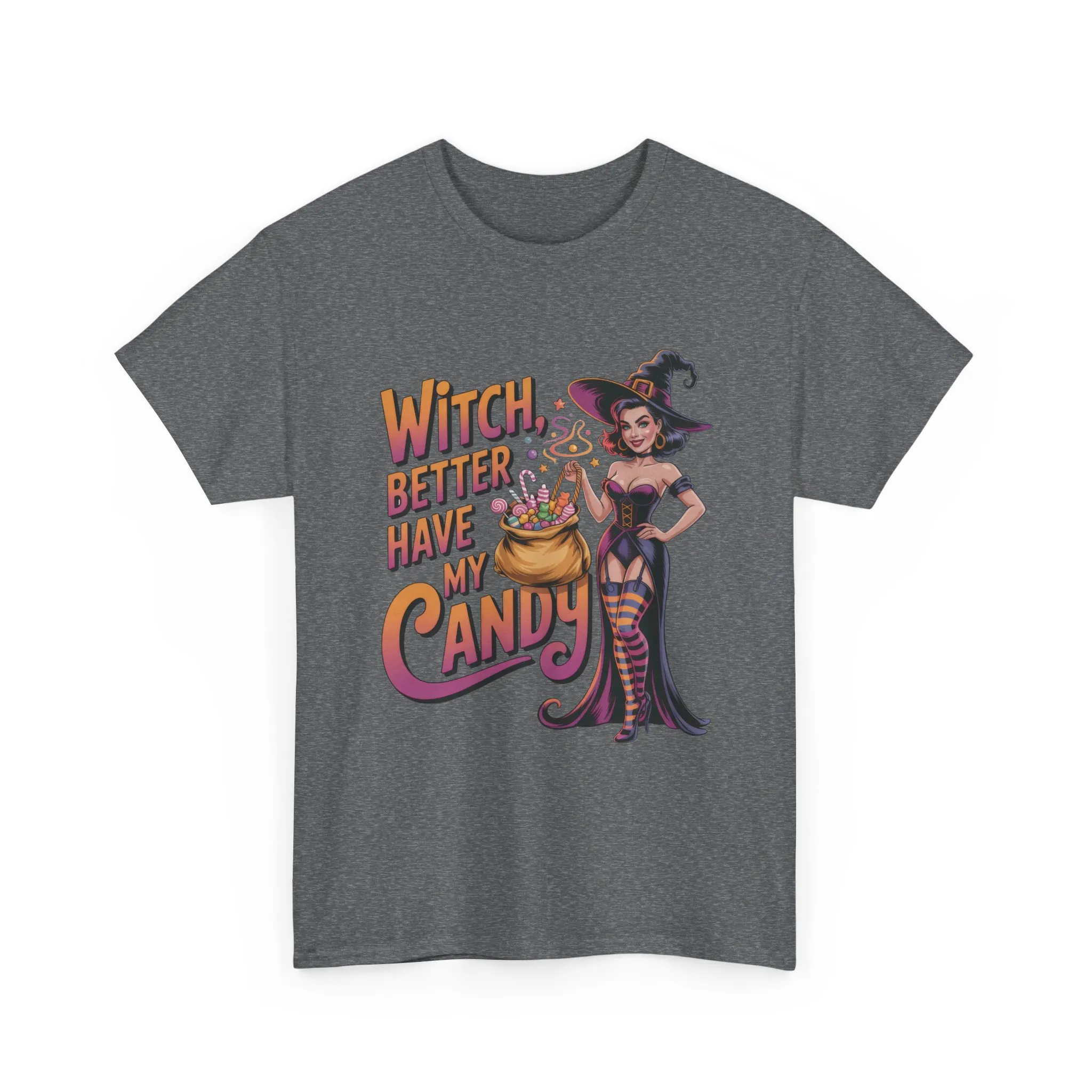 Witch Better Have My Candy Halloween T-Shirt for Women, Funny Spooky Witch Tee, Retro Pin-Up Halloween Shirt, Sassy Fall Party Top - Image 10