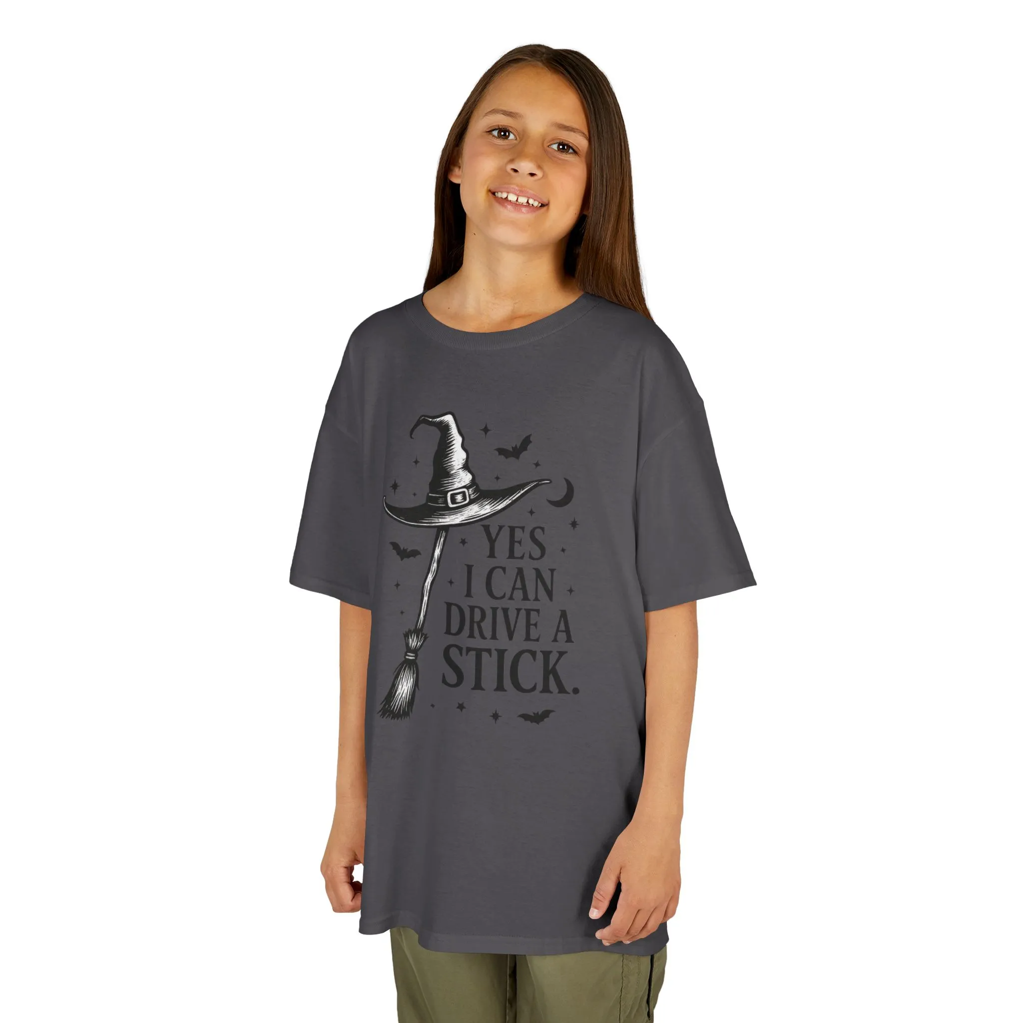 Yes I Can Drive a Stick Girls Witch T-Shirt, Cute Halloween Shirt for Kids, Girls Halloween Tee - Image 12