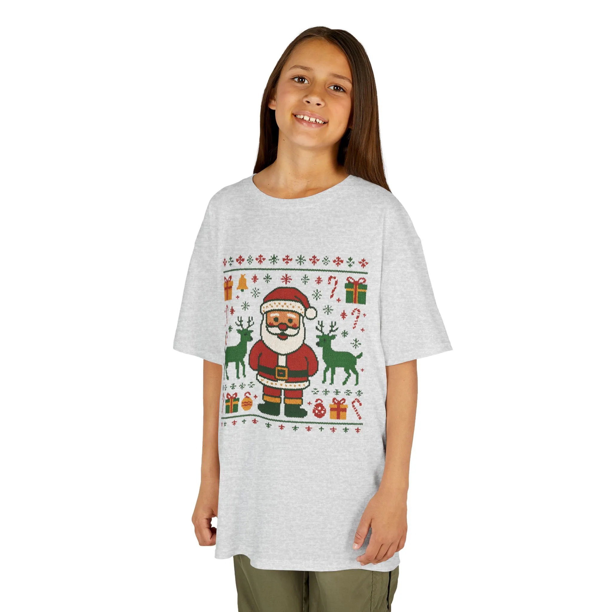 Kids Santa Christmas Shirt, Holiday Style Kids Sweater - Image 4