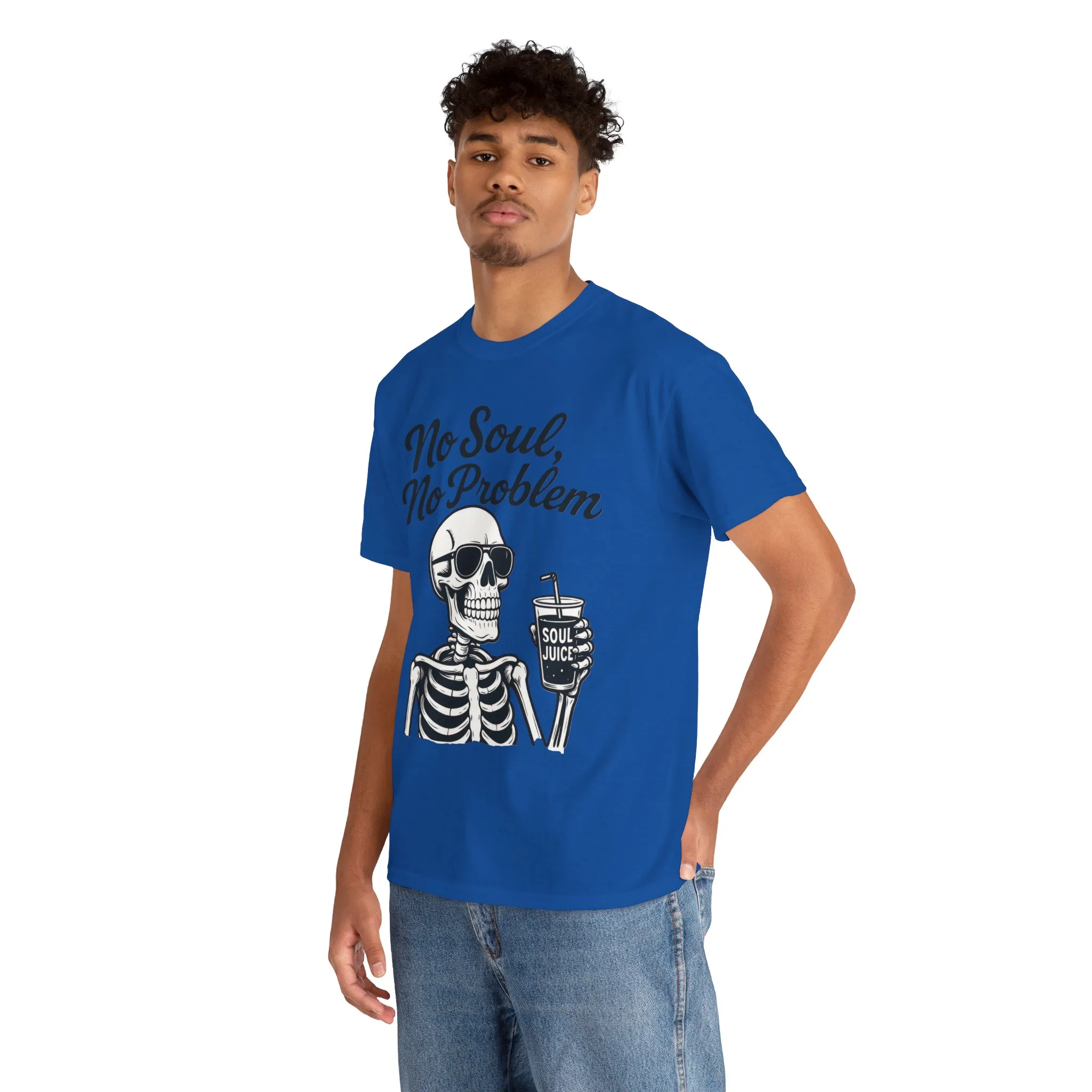 No Soul No Problem Skeleton T-Shirt for Men, Funny Gothic Skull Tee, Cool Spooky Halloween Shirt, Dark Humor Skeleton Graphic Top - Image 35