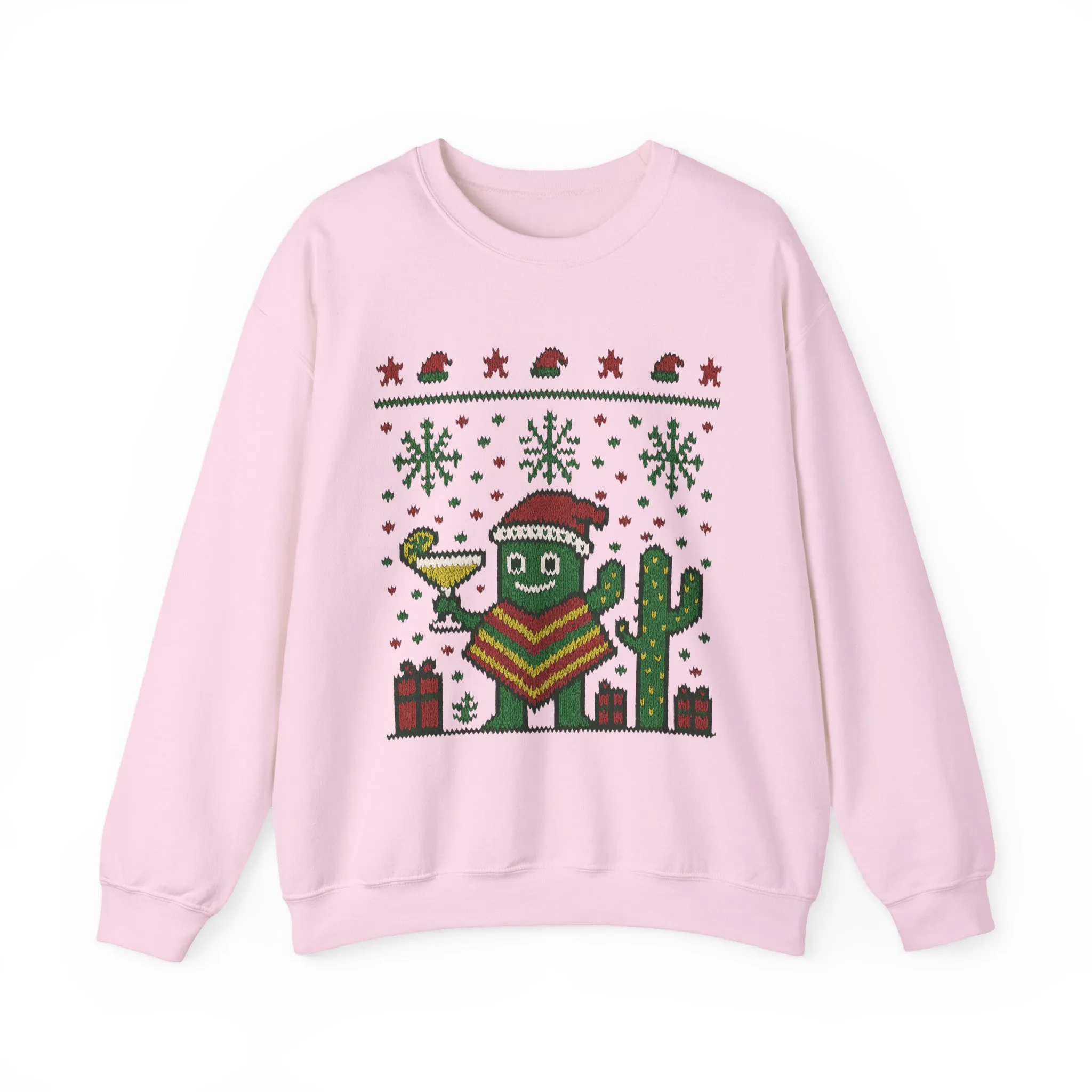 Festive Cactus Christmas Women's Sweatshirt, Funny Santa Hat Holiday Pullover, Women's Heavy Blend™ Crewneck Sweatshirt - Image 22