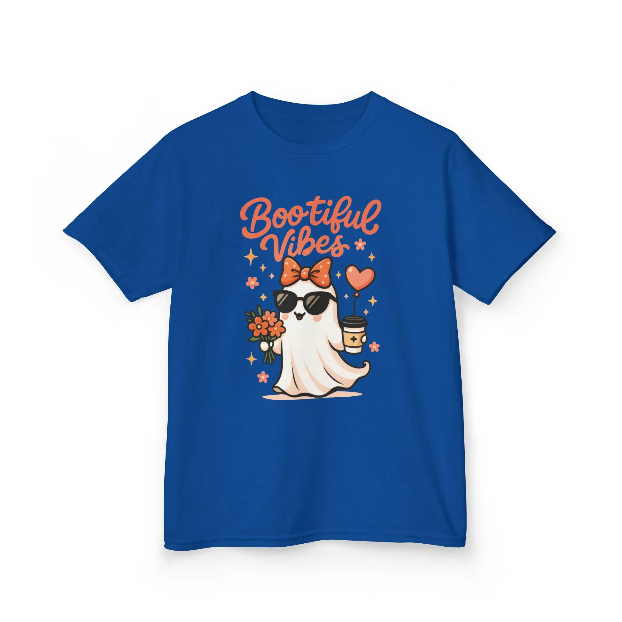 Girls Halloween Ghost T-Shirt, Cute Bootiful Vibes Tee for Kids, Fun Spooky Season Shirt, Tween Girl Outfit Gift, Kids Heavy Cotton™ Tee - Image 11