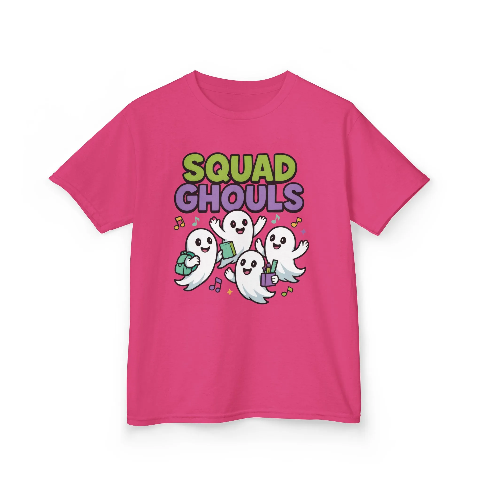 Kids Squad Ghouls T-Shirt, Cute Ghost Friends School Shirt, Halloween Back to School Tee for Boys & Girls - Image 25