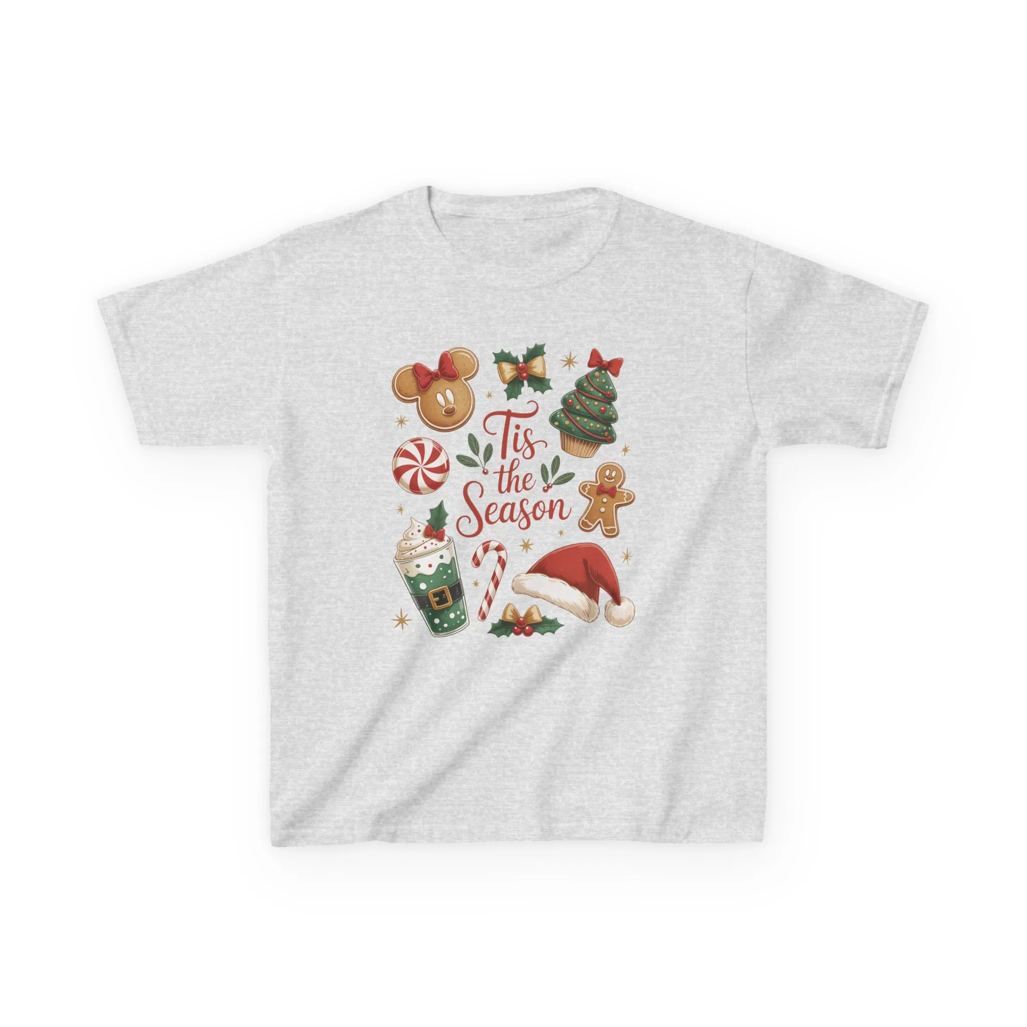 Tis the Season Christmas Shirt for Girls, Cute Holiday Cookie Tee, Kids Heavy Cotton™ Tee - Image 3