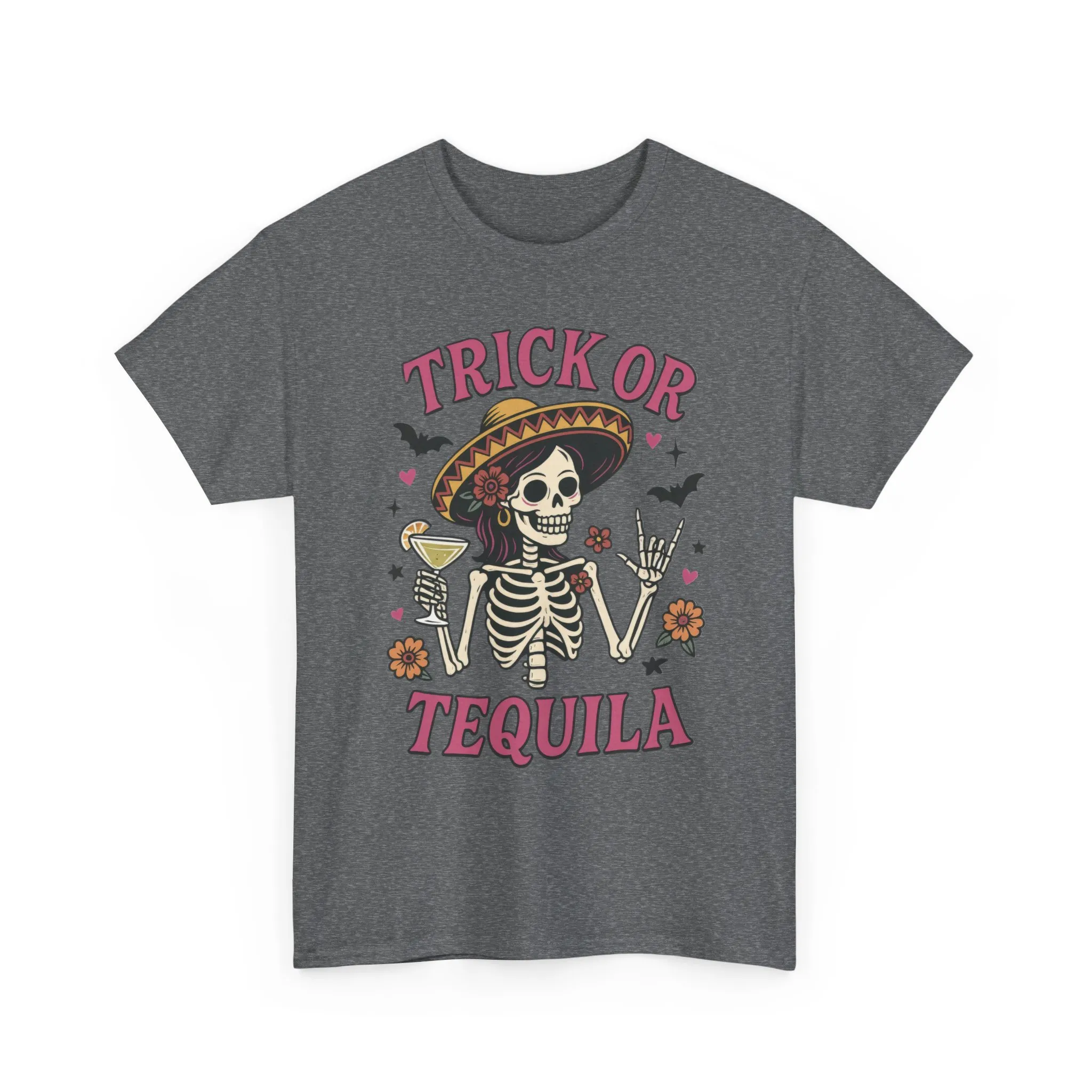 Trick or Tequila Women's T-Shirt, Funny Halloween Skeleton Drinking Shirt, Party Graphic Tee - Image 10