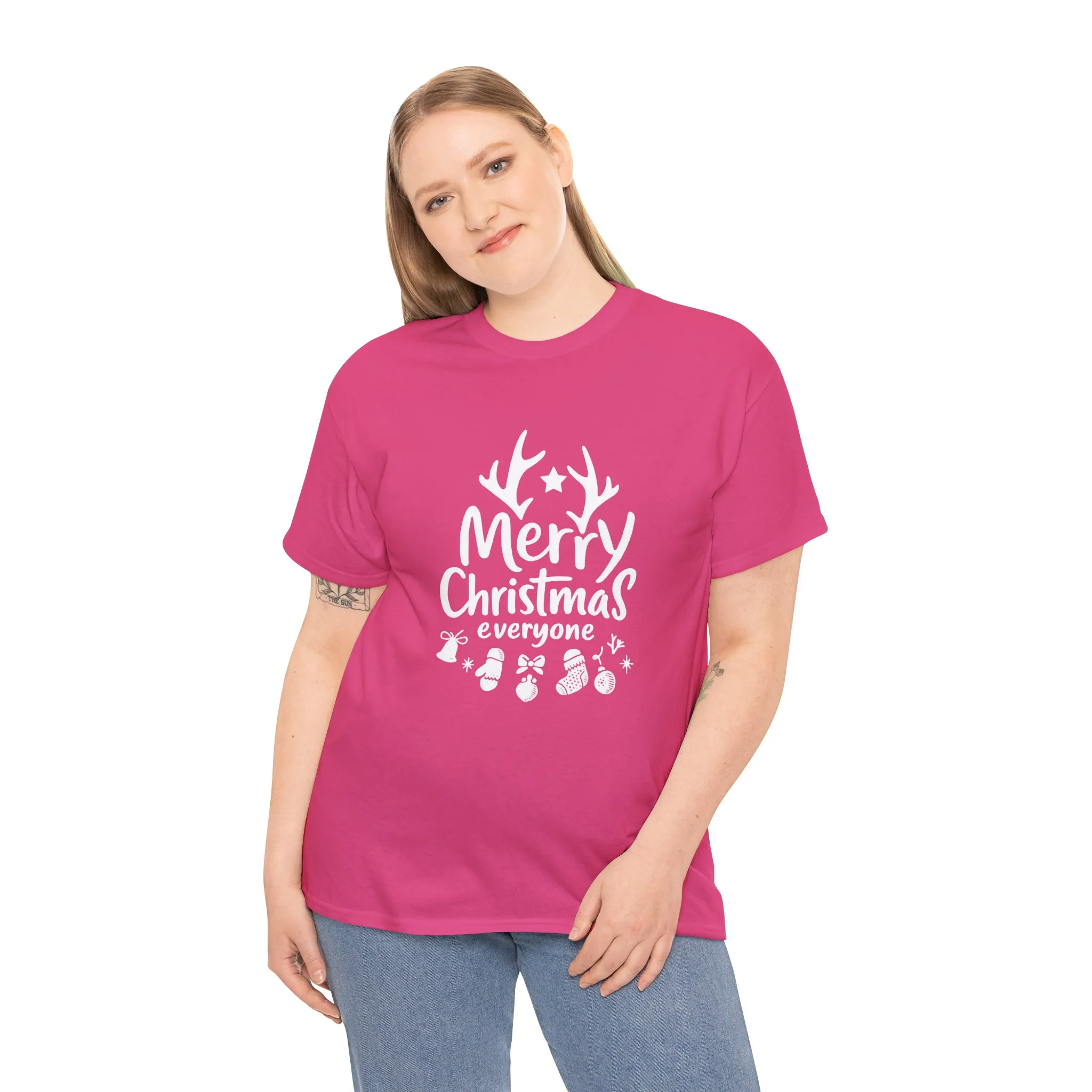 Merry Christmas Everyone Women's T-Shirt, Minimal Holiday Tee, Cute Christmas Gift Heavy Cotton Tee - Image 24