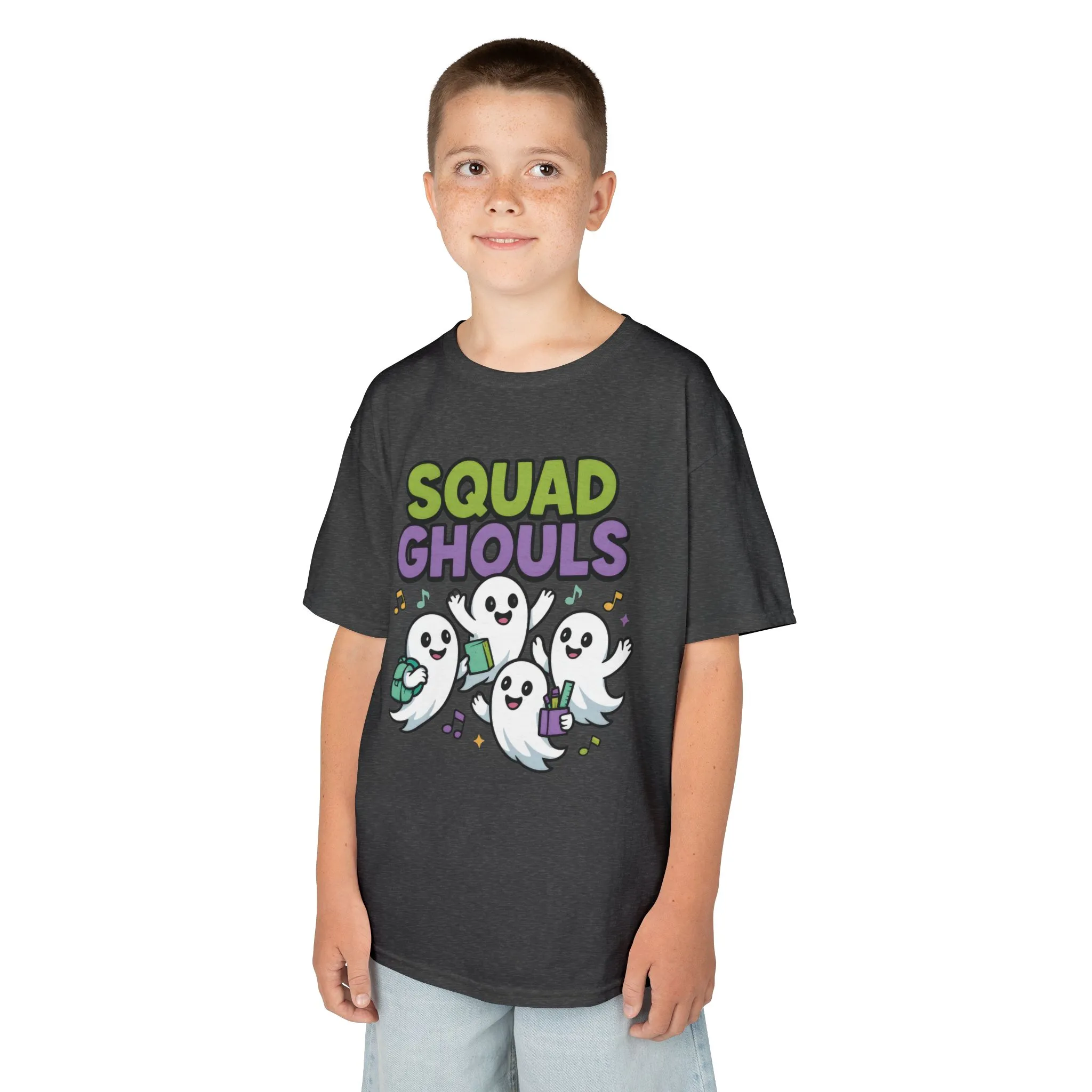 Kids Squad Ghouls T-Shirt, Cute Ghost Friends School Shirt, Halloween Back to School Tee for Boys & Girls - Image 9